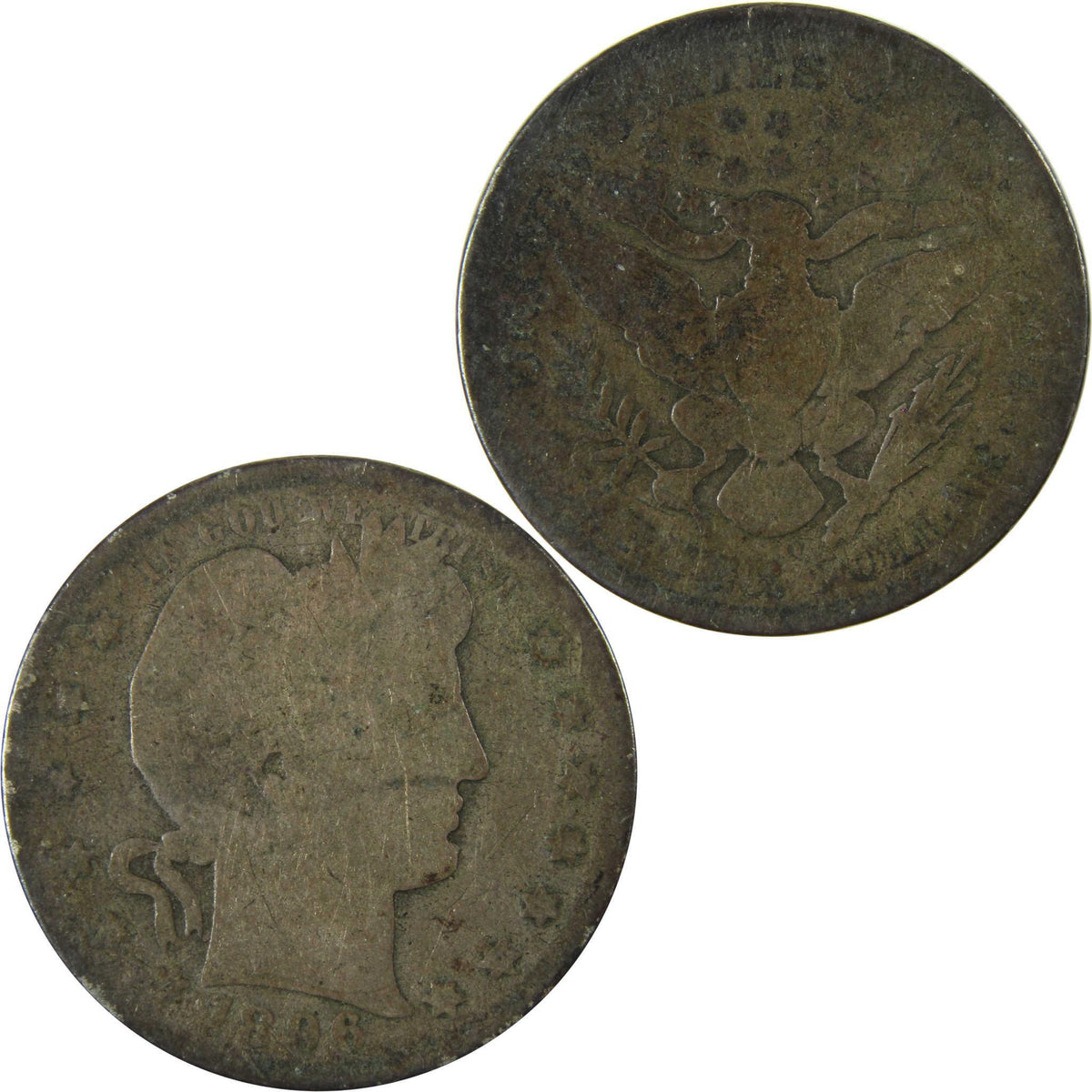 1896 O Barber Silver Quarter AG About Good SKU:CP895
