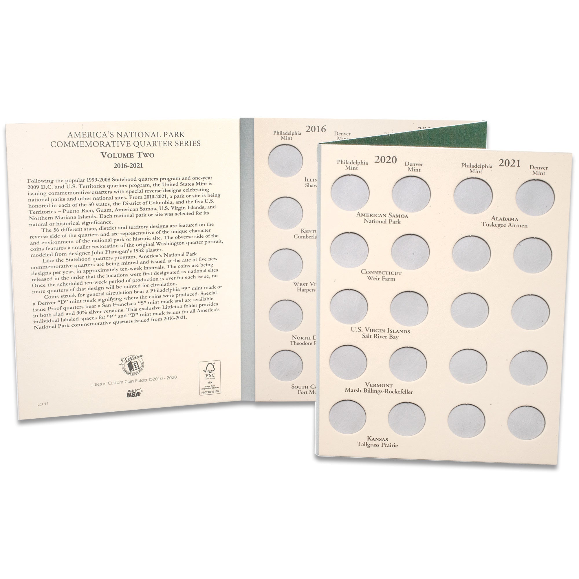 2016-2021 P&D America's National Park Quarter Series Folder Volume 2