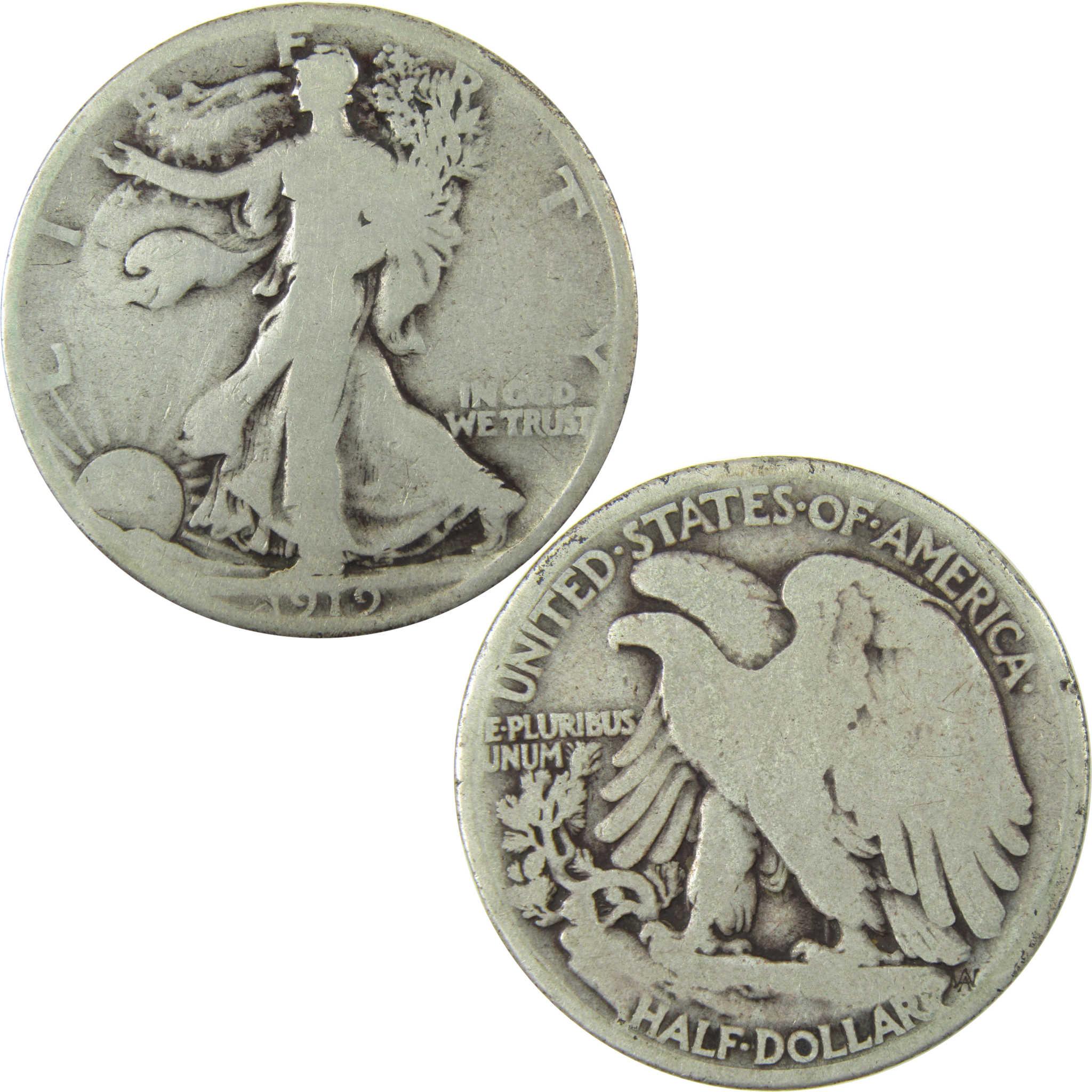 1919 Liberty Walking Silver Half Dollar G Good SKU:CP1426