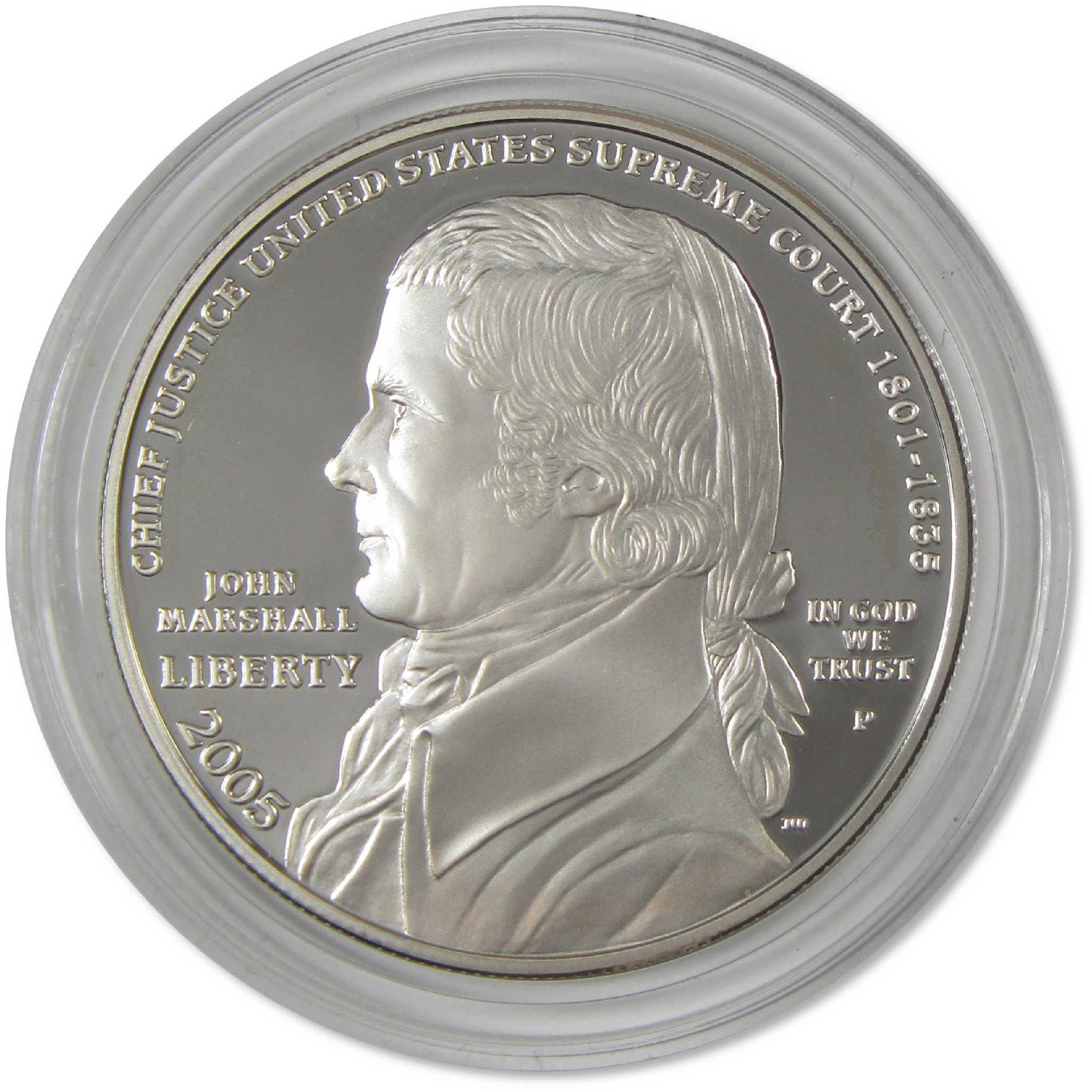 2005 P Chief Justice John Marshall Commemorative Silver $1 Proof OGP