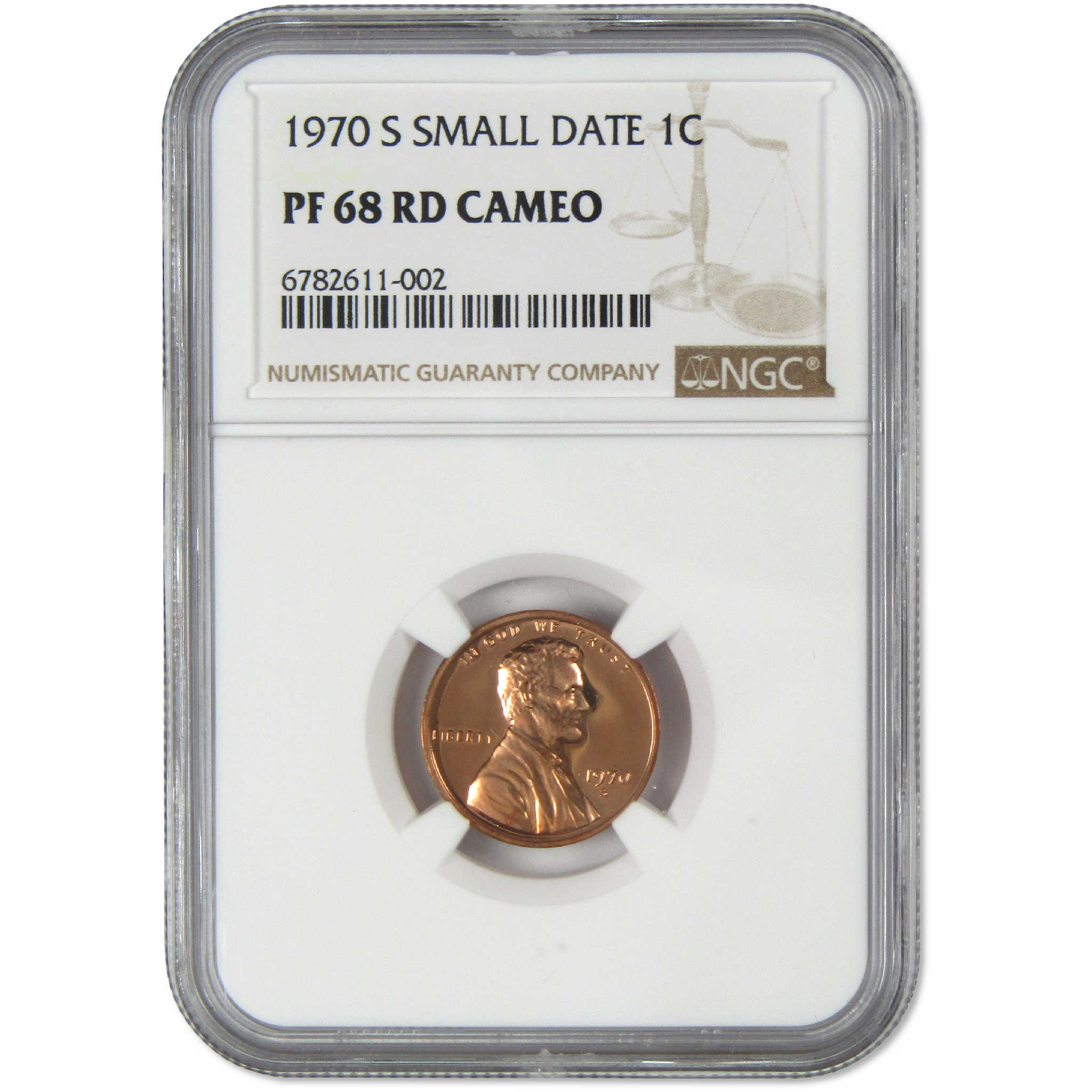 1970 S Small Date Lincoln Memorial Cent PF 68 RD CAM NGC Penny Proof