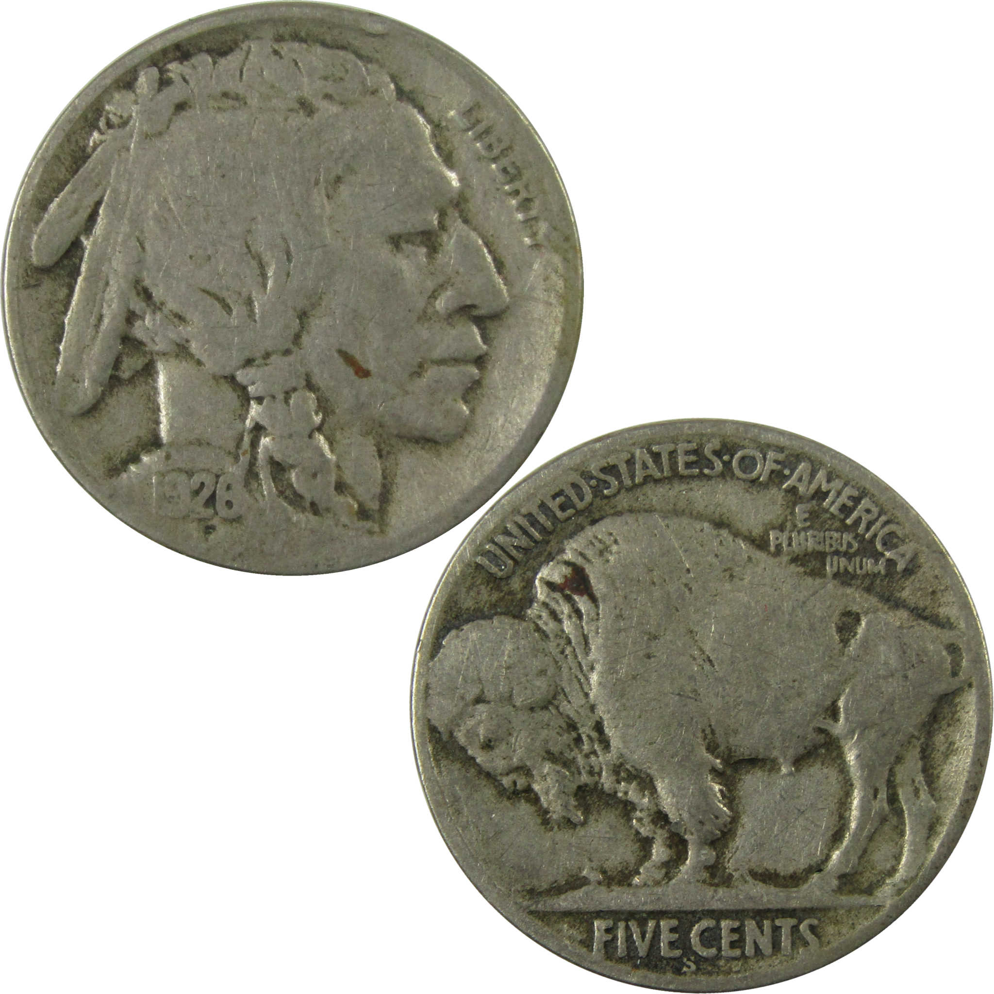 1926 S Indian Head Buffalo Nickel VG Very Good 5c Coin SKU:I27860