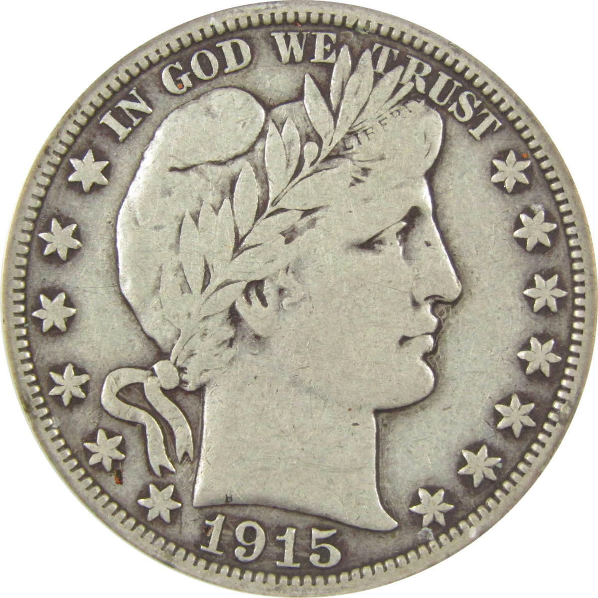 1915 Barber Silver Half Dollar F 12 Details ANACS 50c Coin SKU:I28578