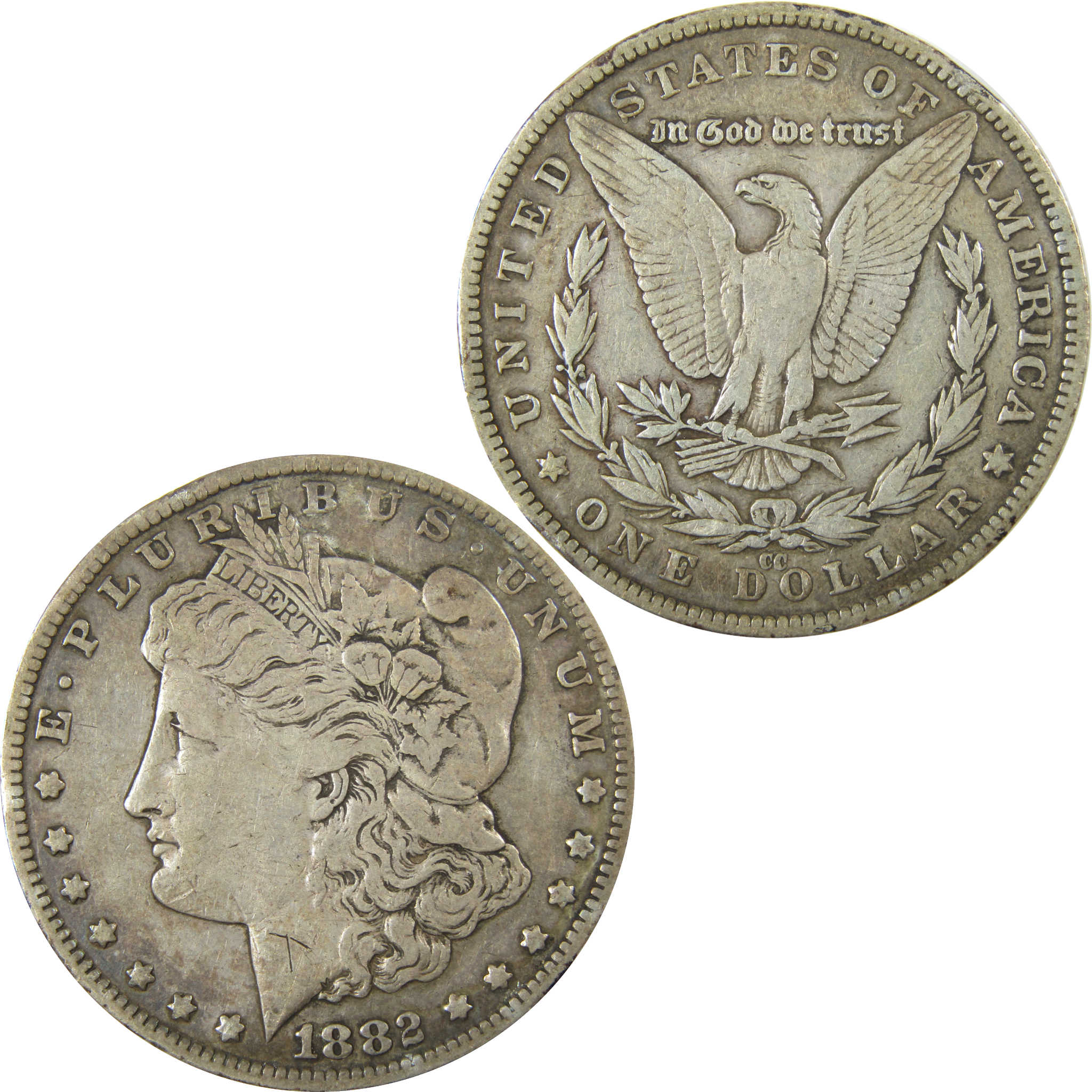 1882 CC Morgan Silver Dollar VF Very Fine Details $1 Coin SKU:CP1576
