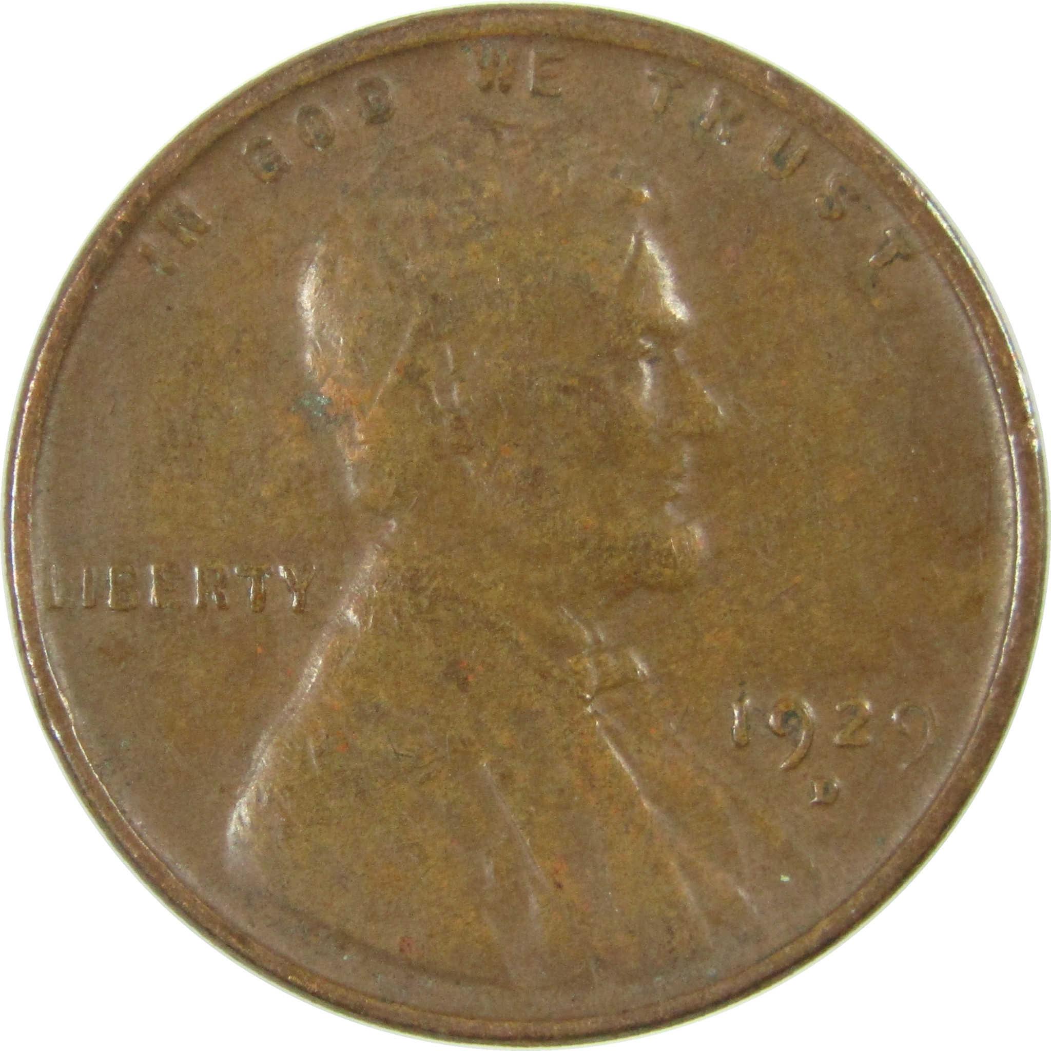1929 D Lincoln Wheat Cent VF Very Fine Penny 1c Coin SKU:I27275