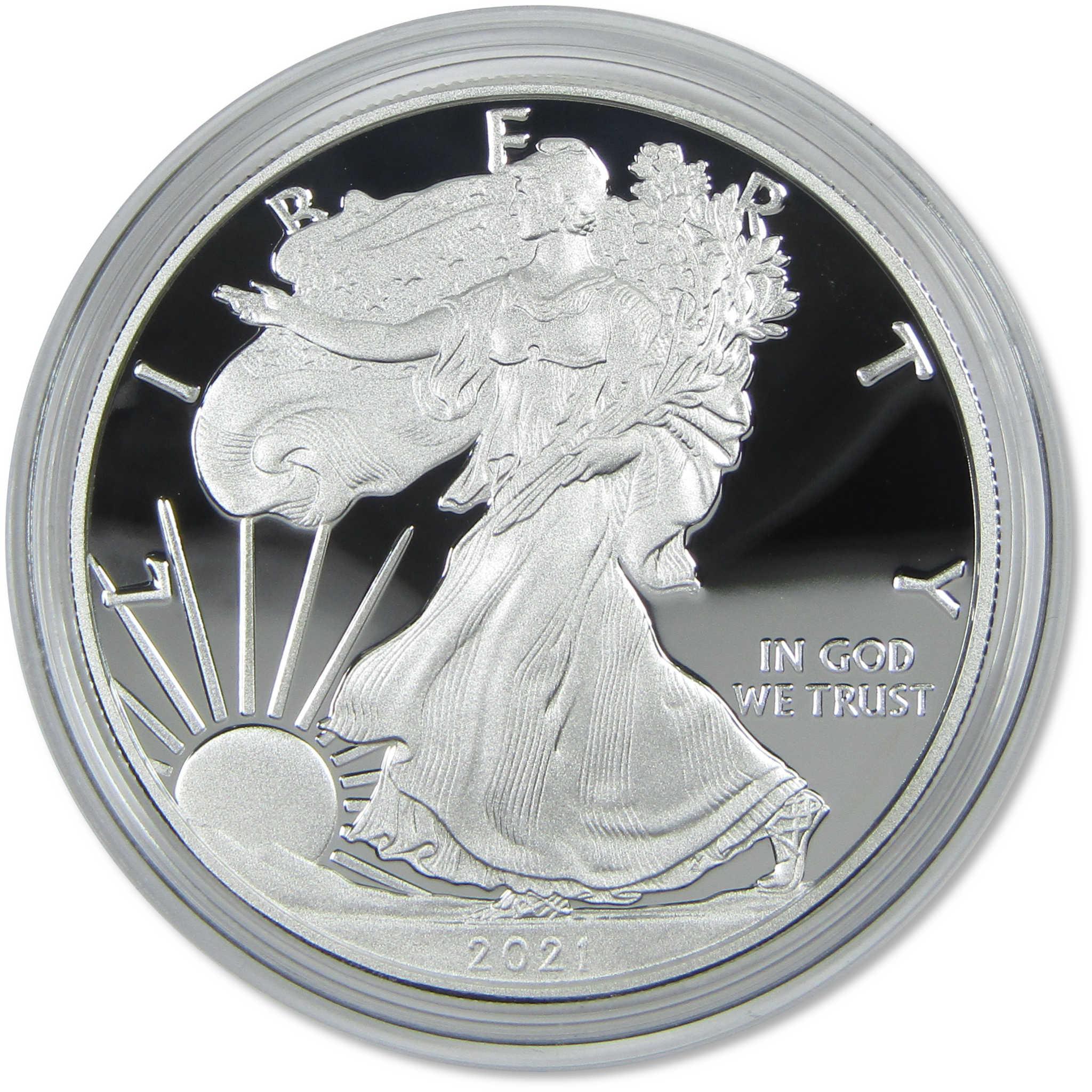 2021 W Type 1 American Silver Eagle Choice Proof Bullion OGP COA