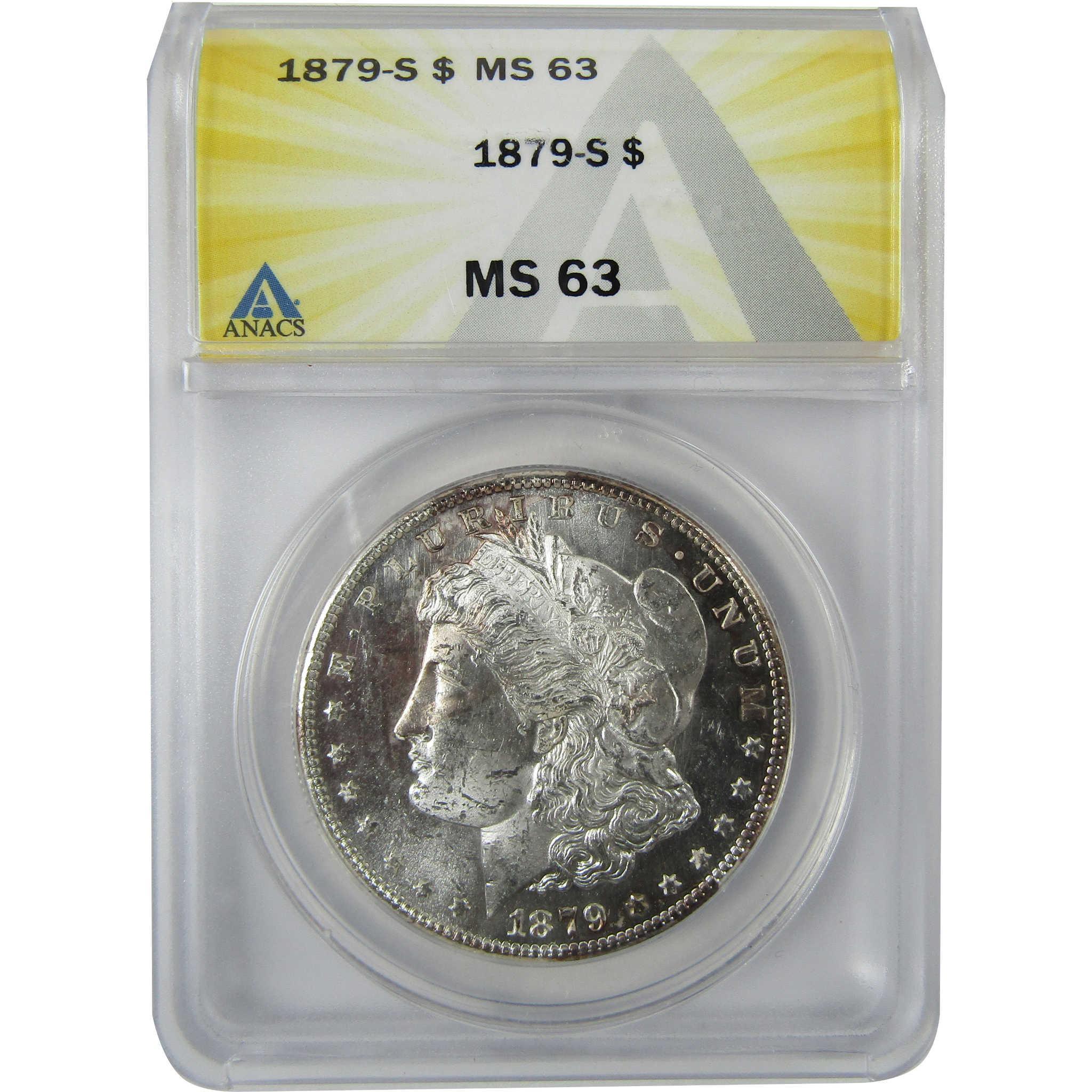 1879 S Rev 79 Morgan Silver Dollar MS 63 ANACS Uncirculated SKU:CP615 - Morgan coin - Morgan silver dollar - Morgan silver dollar for sale - Profile Coins & Collectibles