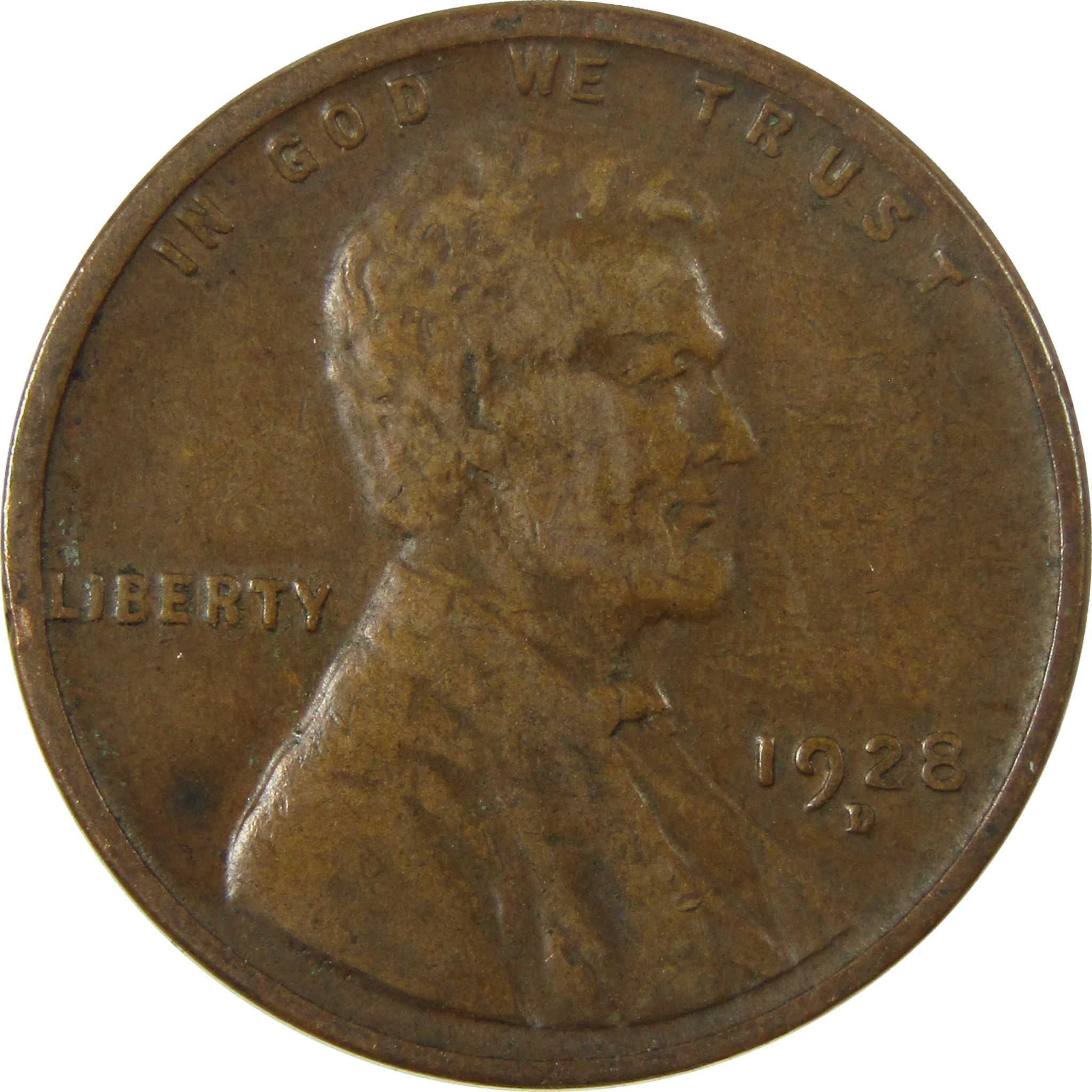 1928 D Lincoln Wheat Cent VF Very Fine Penny 1c Coin SKU:I27596