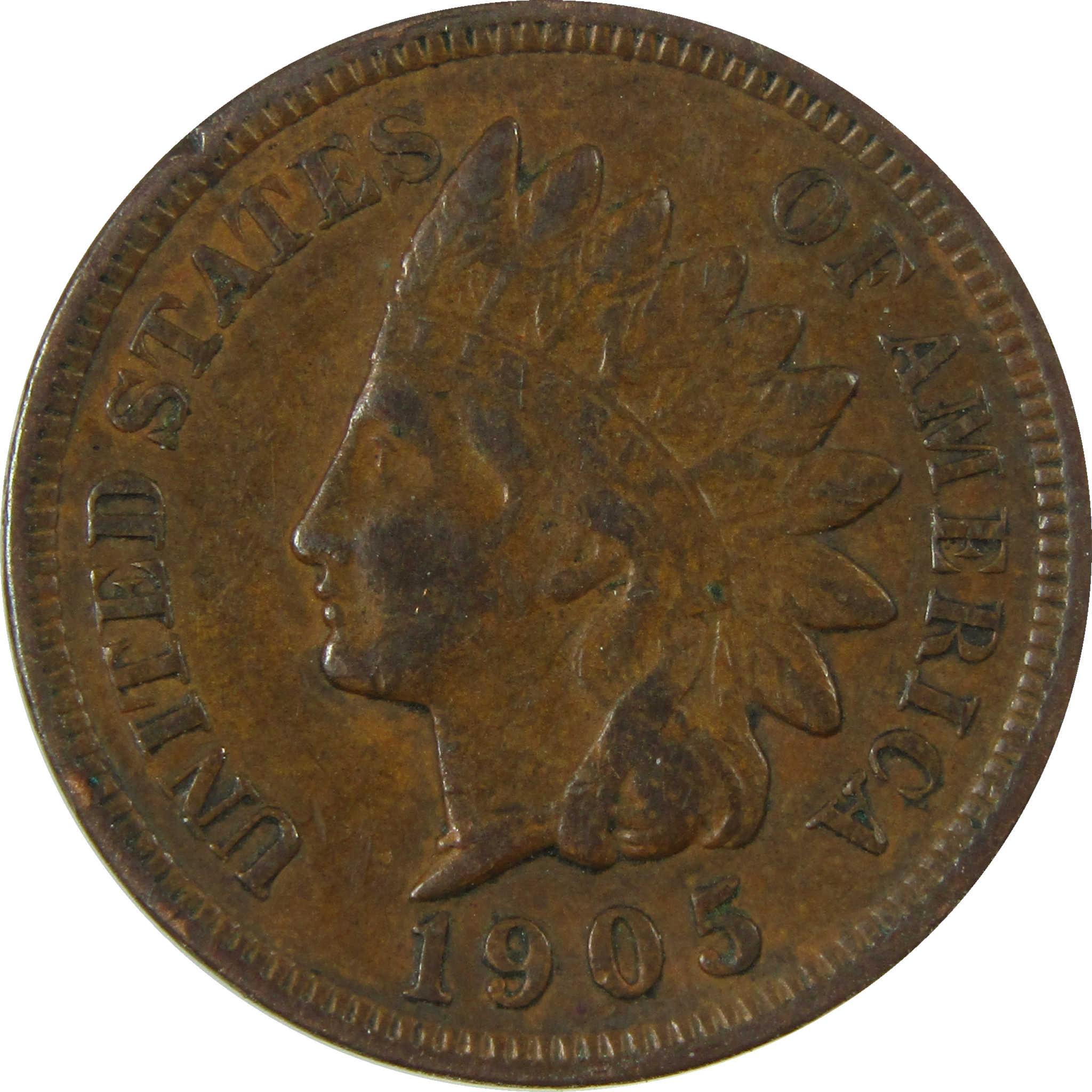 1905 Indian Head Cent XF EF Extremely Fine Penny 1c Coin SKU:I26957