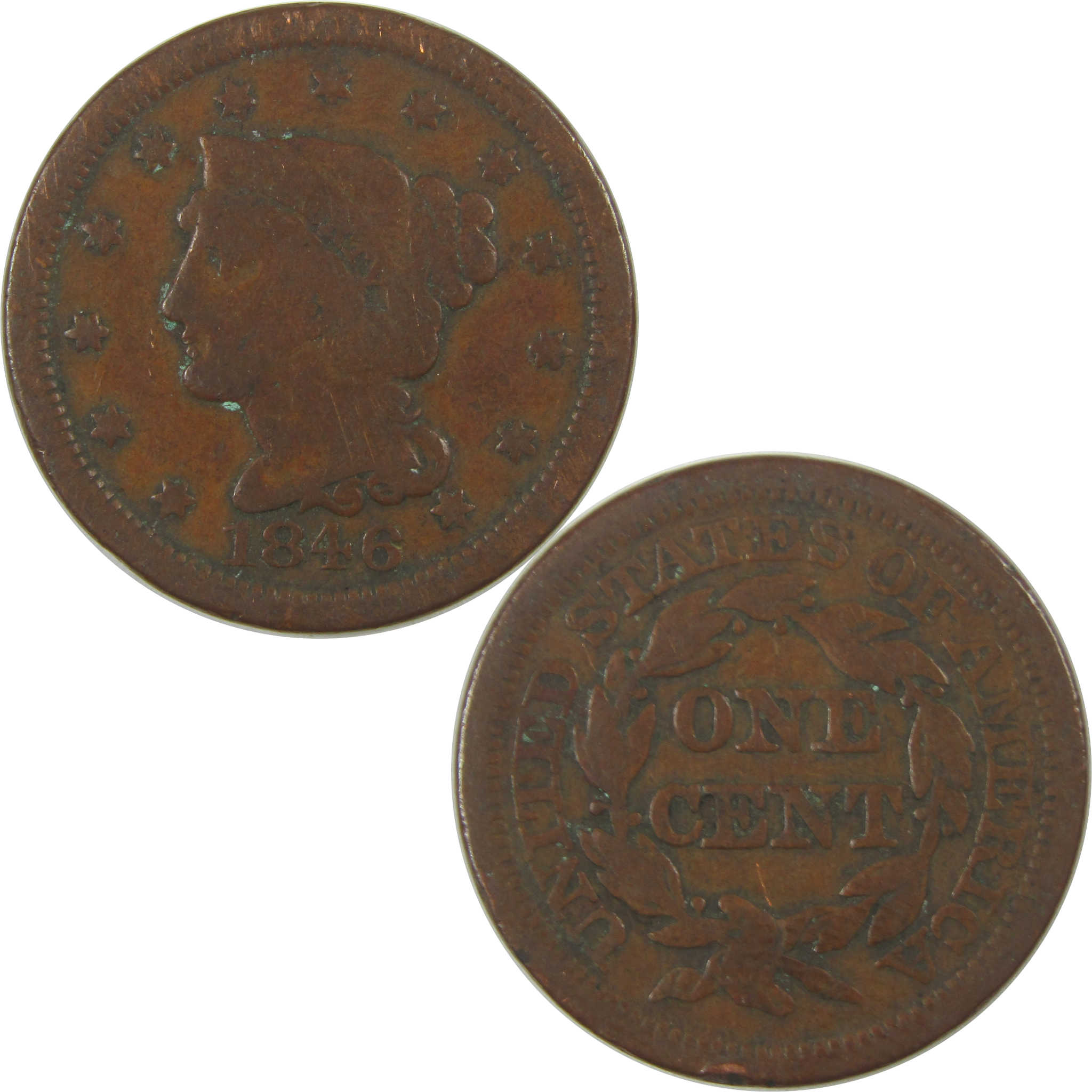 1846 Small Date Braided Hair Large Cent VG Very Good SKU:CPC0758
