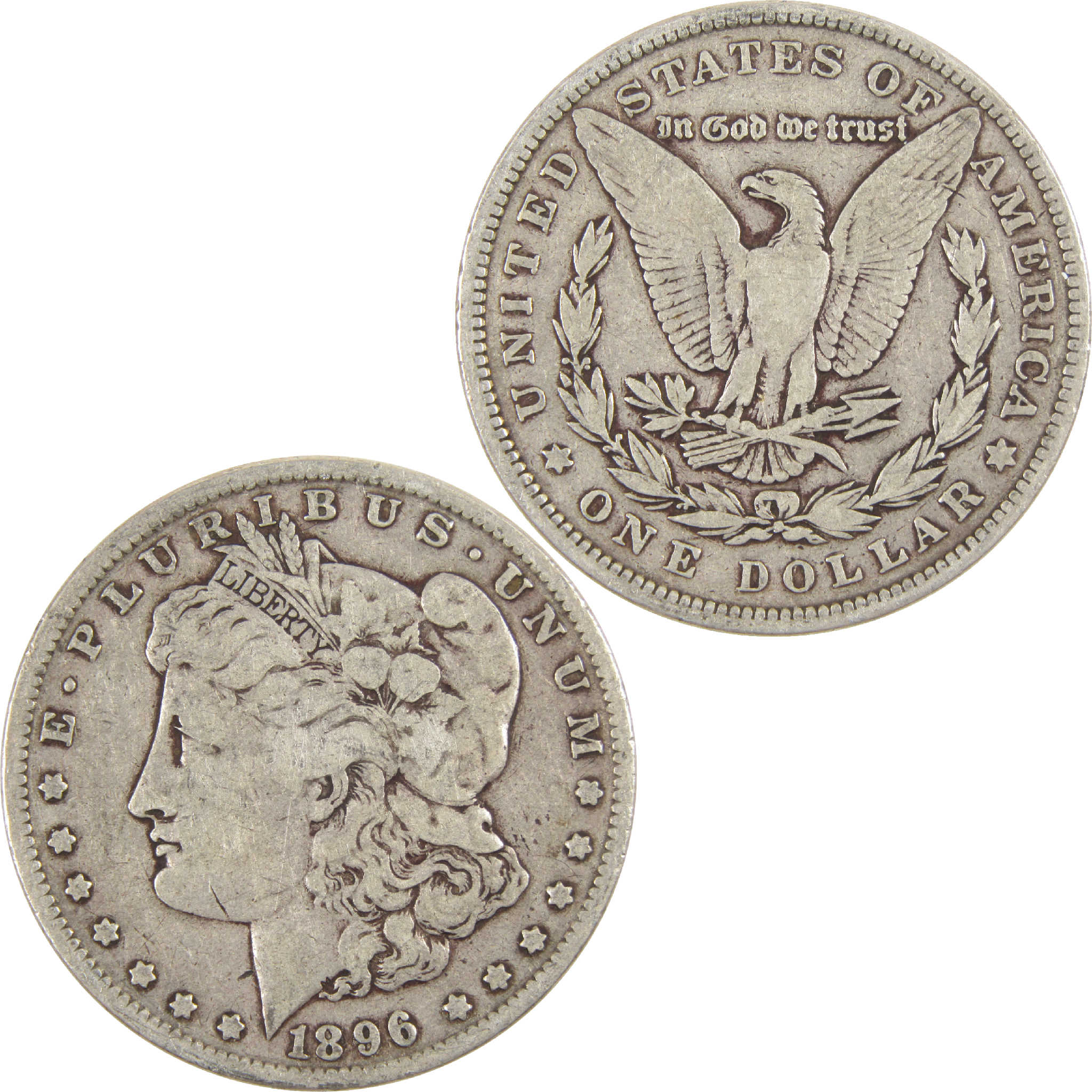 1896 Morgan Dollar VG Very Good Silver $1 Coin - Morgan coin - Morgan silver dollar - Morgan silver dollar for sale - Profile Coins & Collectibles