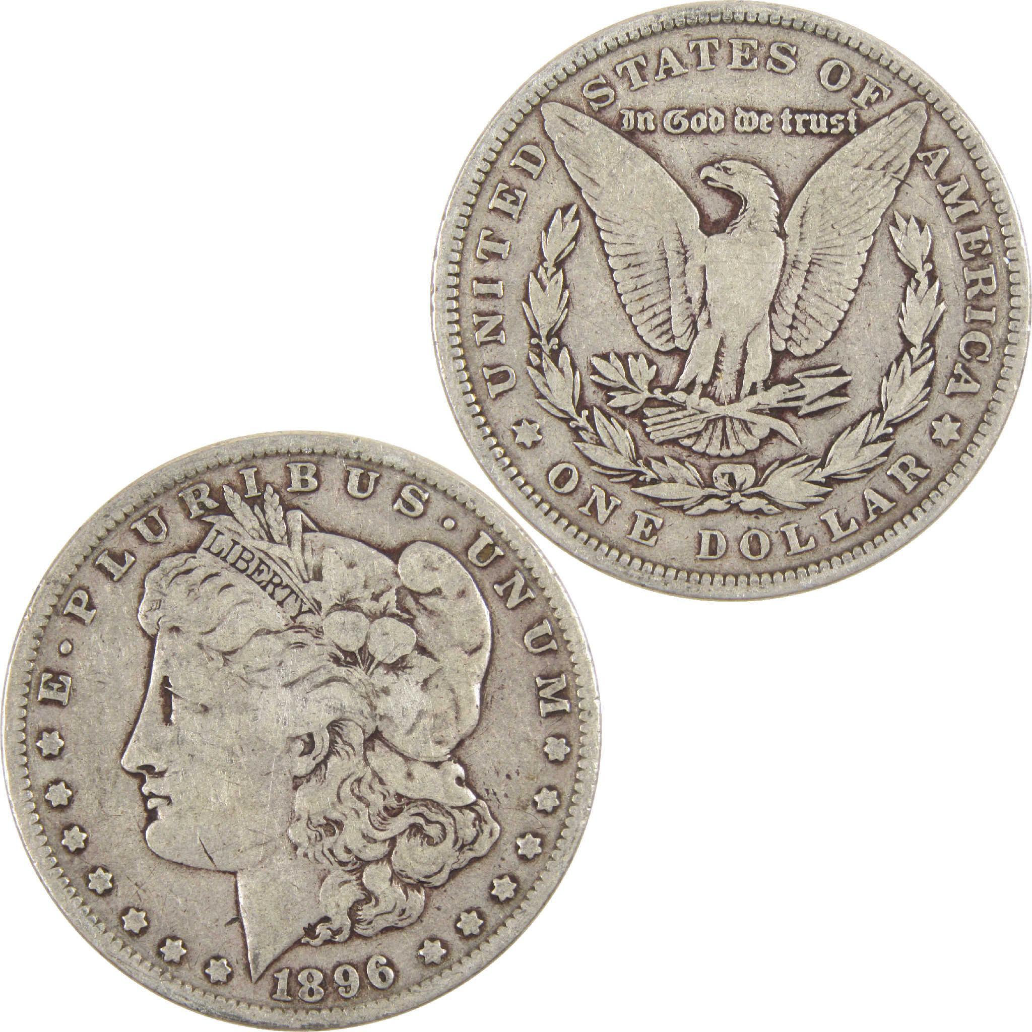 1896 Morgan Dollar VG Very Good Silver $1 Coin - Morgan coin - Morgan silver dollar - Morgan silver dollar for sale - Profile Coins & Collectibles