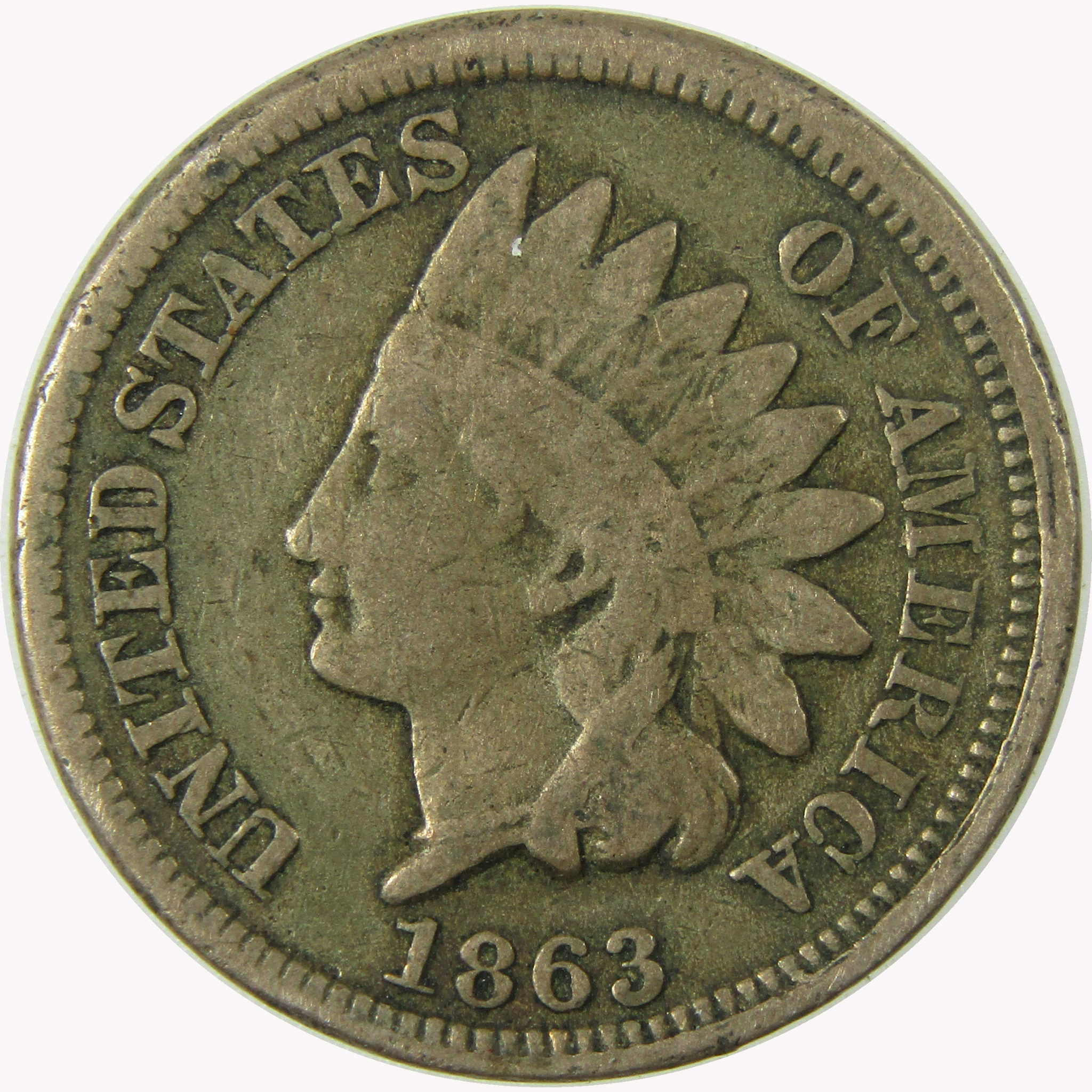 1863 Indian Head Cent G Good Penny 1c Coin SKU:CP1077