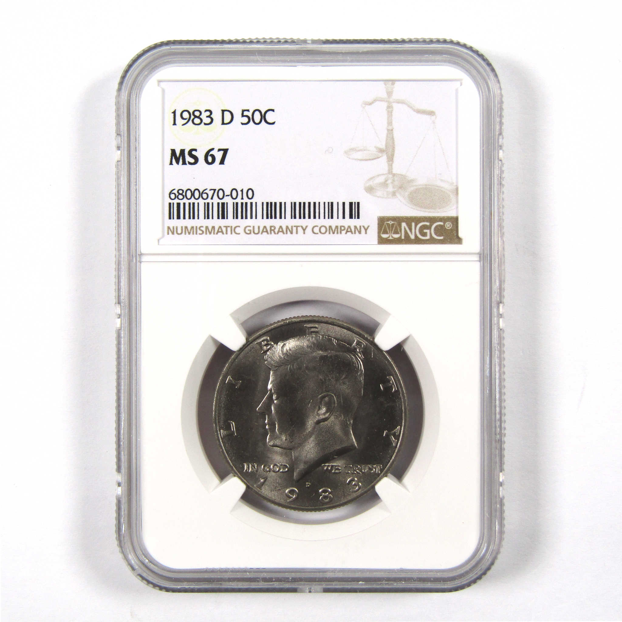 1983 D Kennedy Half Dollar MS 67 NGC Clad 50c Uncirculated SKU:I9772
