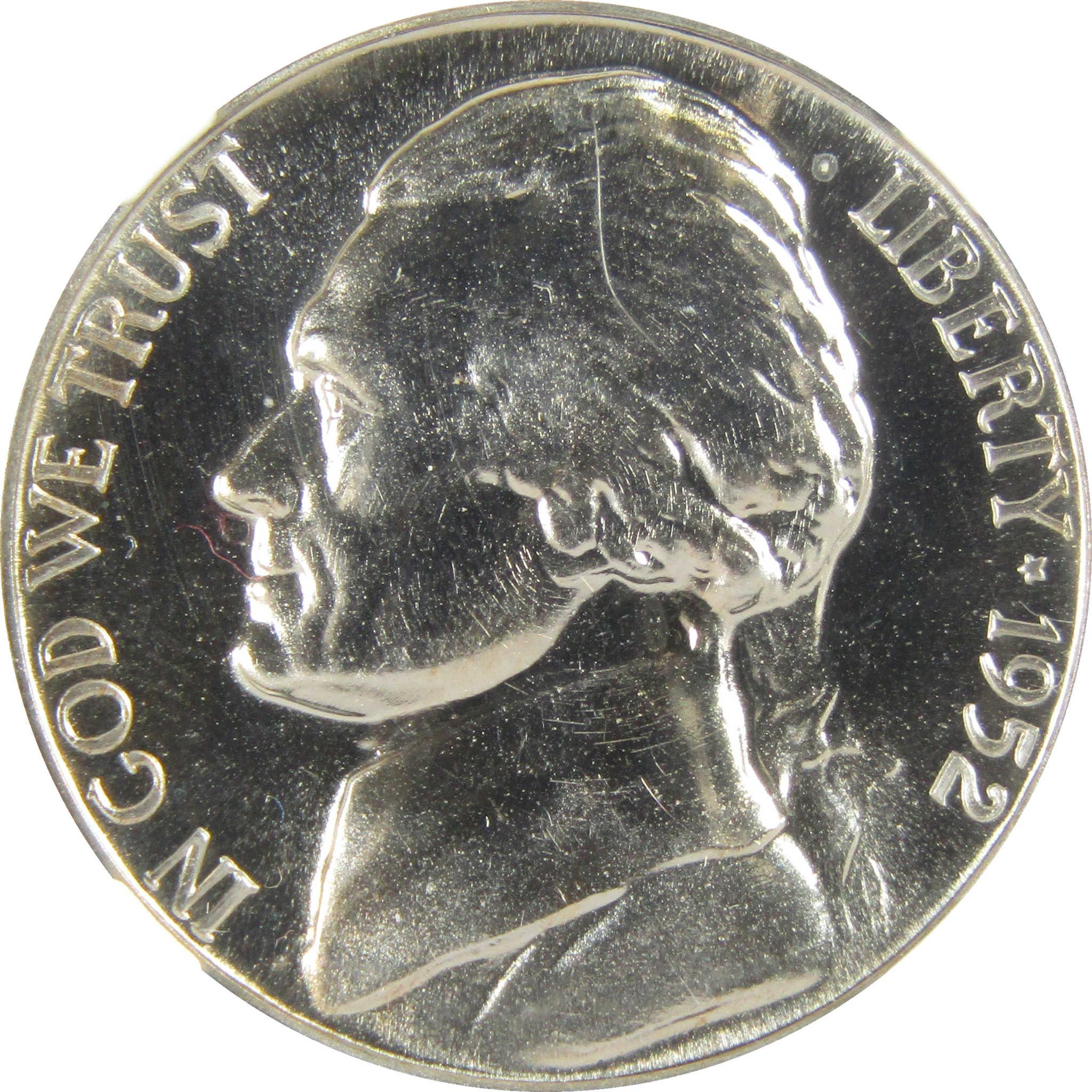 1952 Jefferson Nickel PF 68 NGC Proof 5c Coin Collectible SKU:I27357