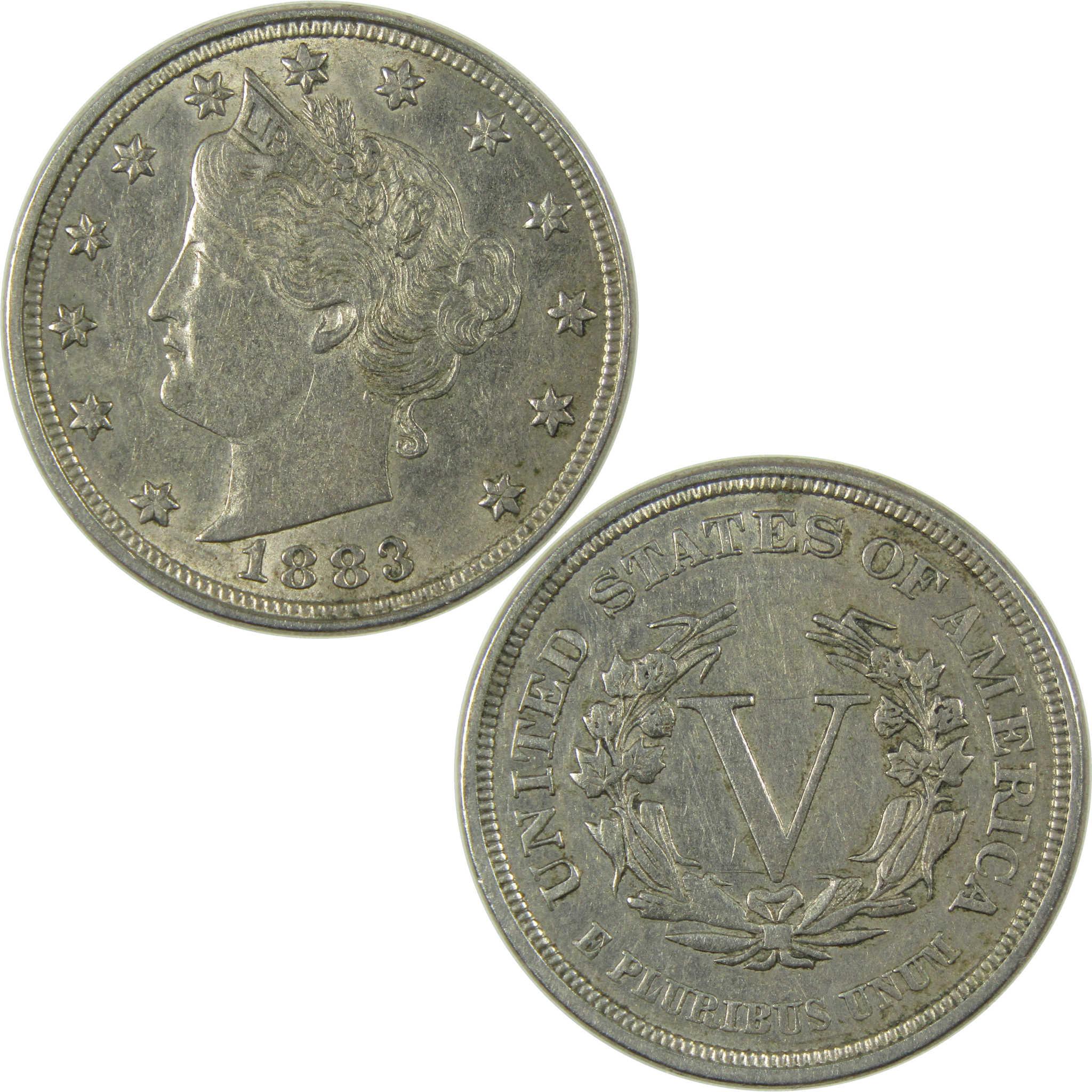 1883 No Cents Liberty Head V Nickel XF EF Extremely Fine SKU:I27232