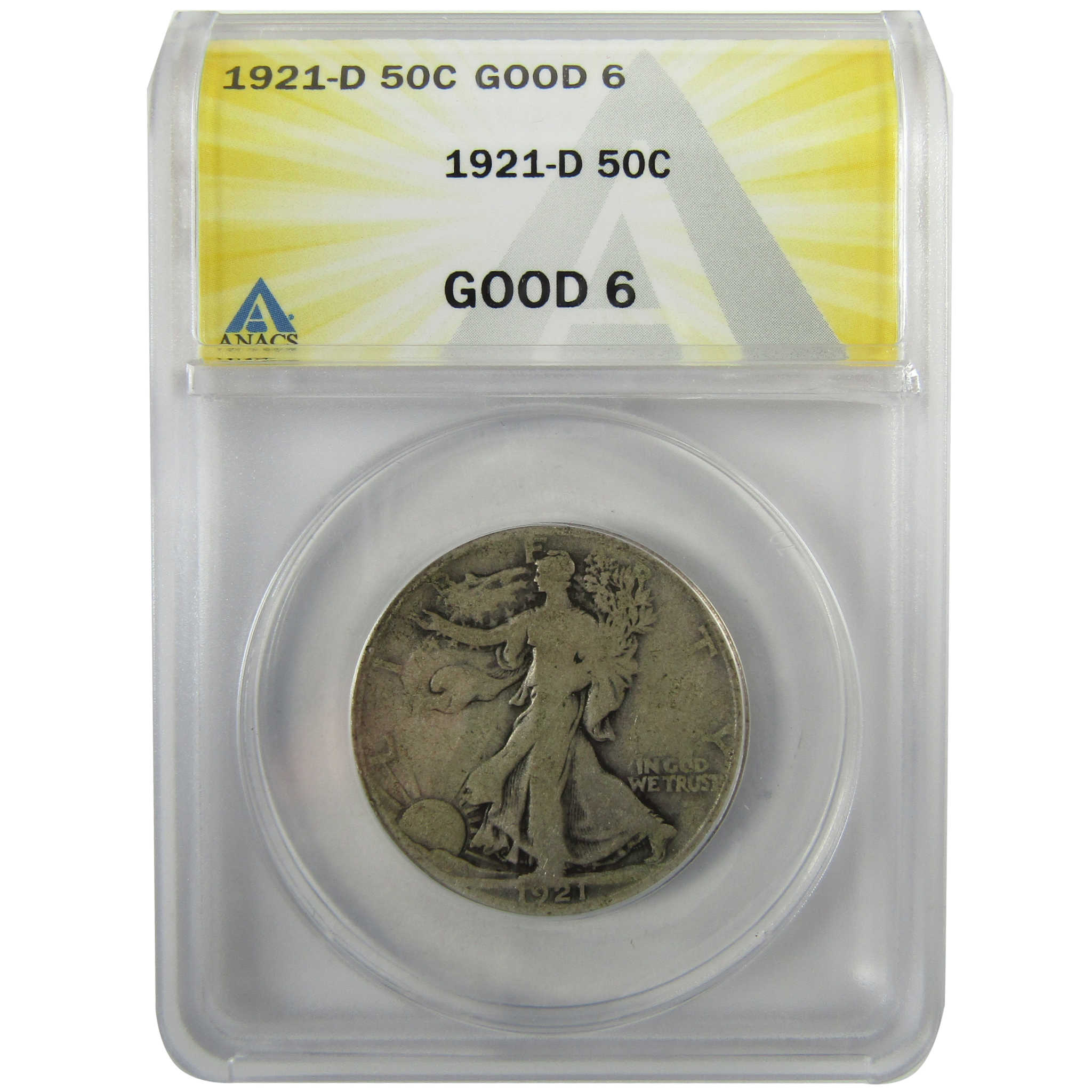 1921 D Liberty Walking Silver Half Dollar G 6 ANACS SKU:I28017