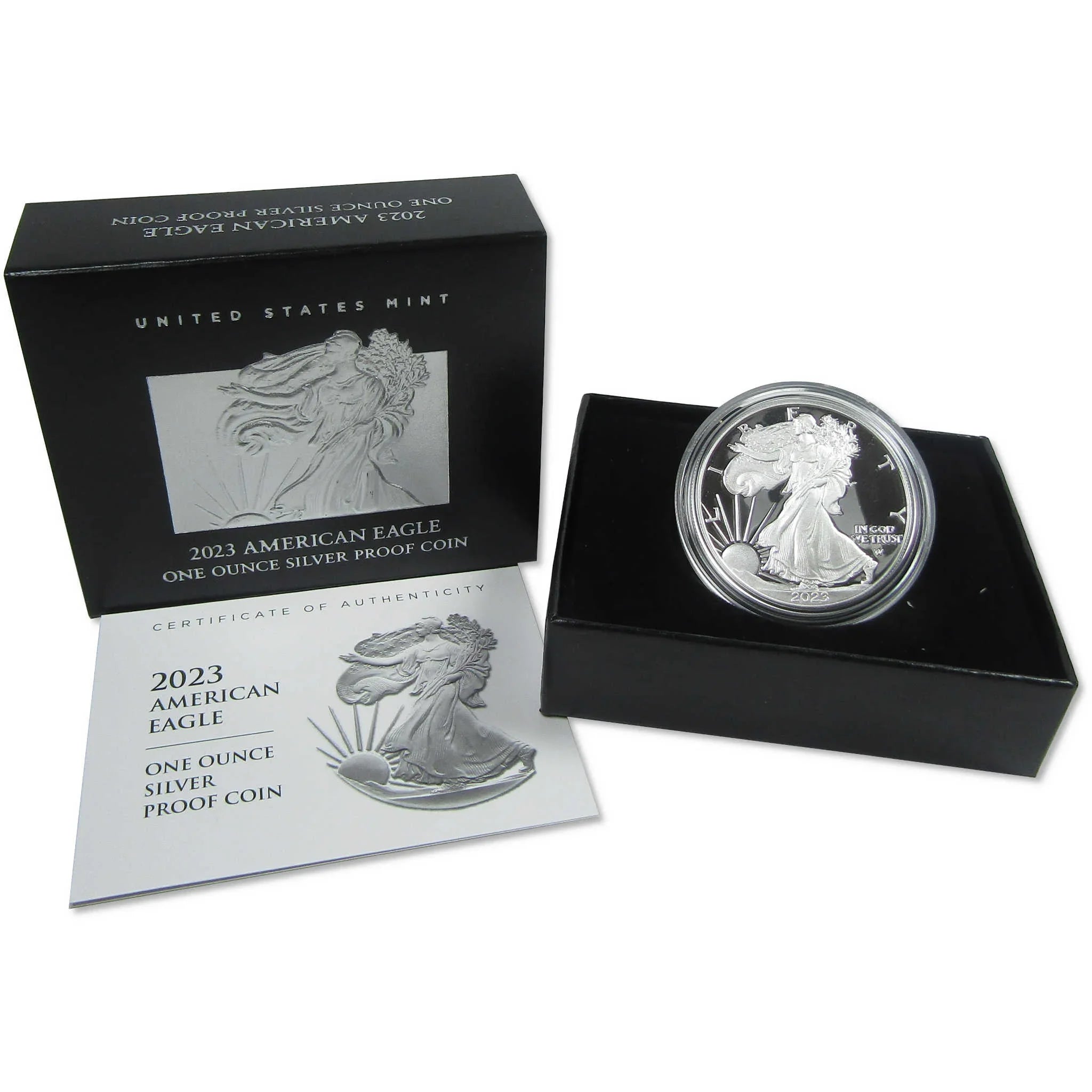 2023 W American Silver Eagle Choice Proof Bullion $1 Coin OGP COA