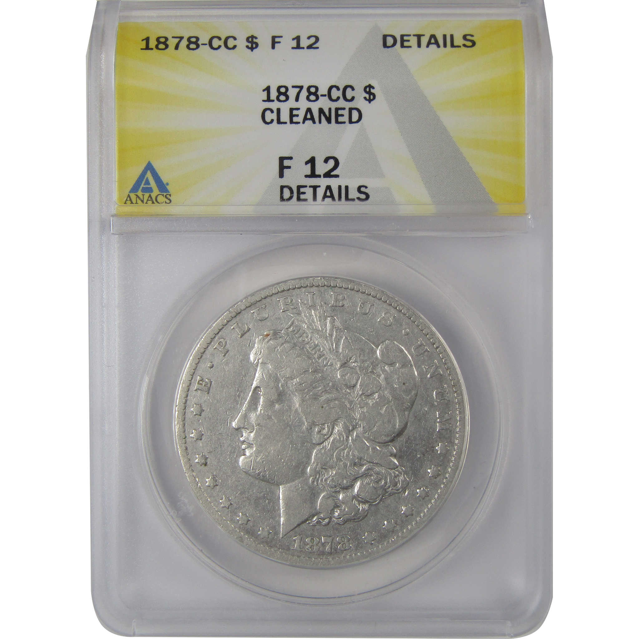 1878 CC Morgan Dollar F 12 Details ANACS Silver $1 Coin SKU:CP185 - Morgan coin - Morgan silver dollar - Morgan silver dollar for sale - Profile Coins & Collectibles