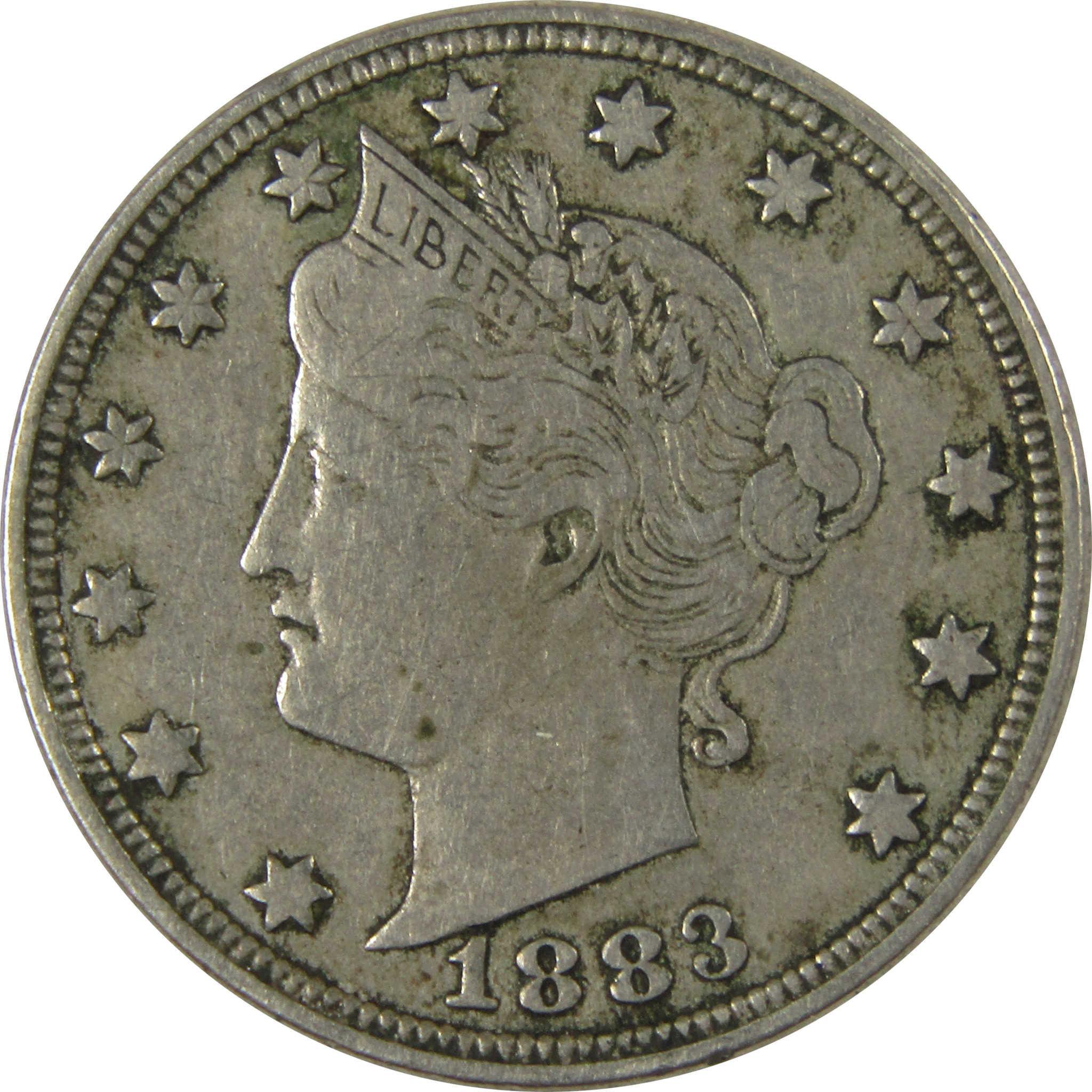 1883 No Cents Liberty Head V Nickel VF Very Fine 5c Coin SKU:I26515