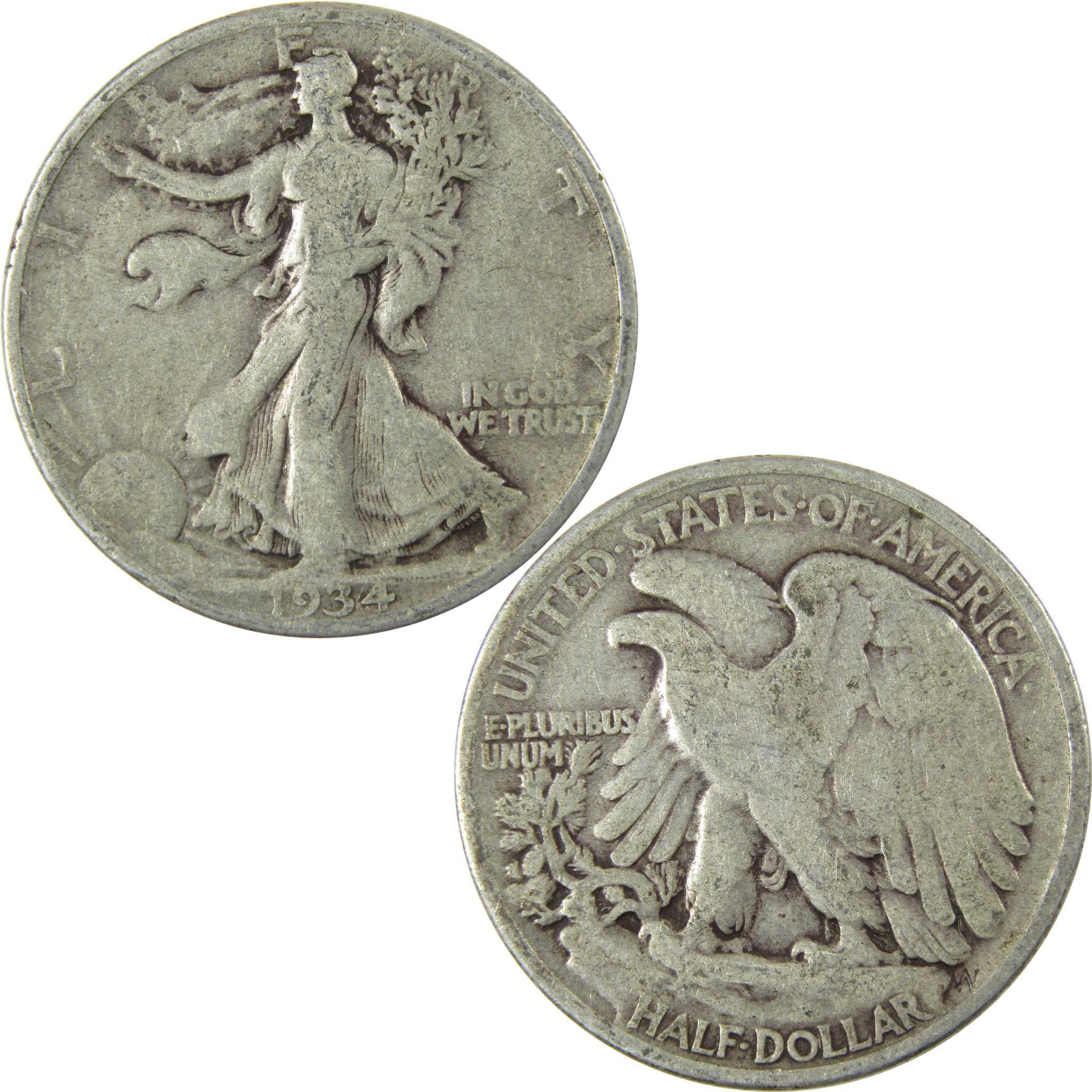 1934 Liberty Walking Silver Half Dollar VG Very Good SKU:CP506