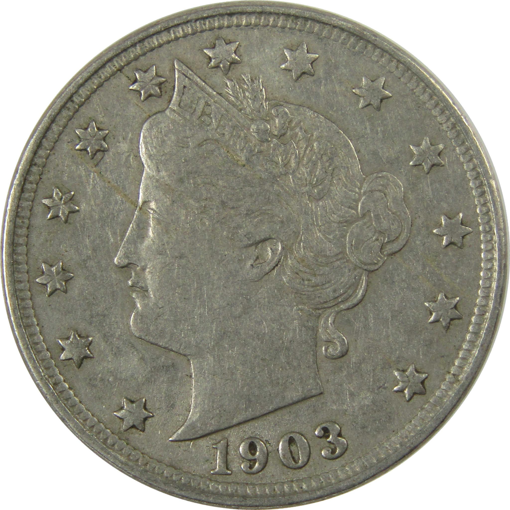 1903 Liberty Head V Nickel VF Very Fine 5c Coin Collectible SKU:I26923