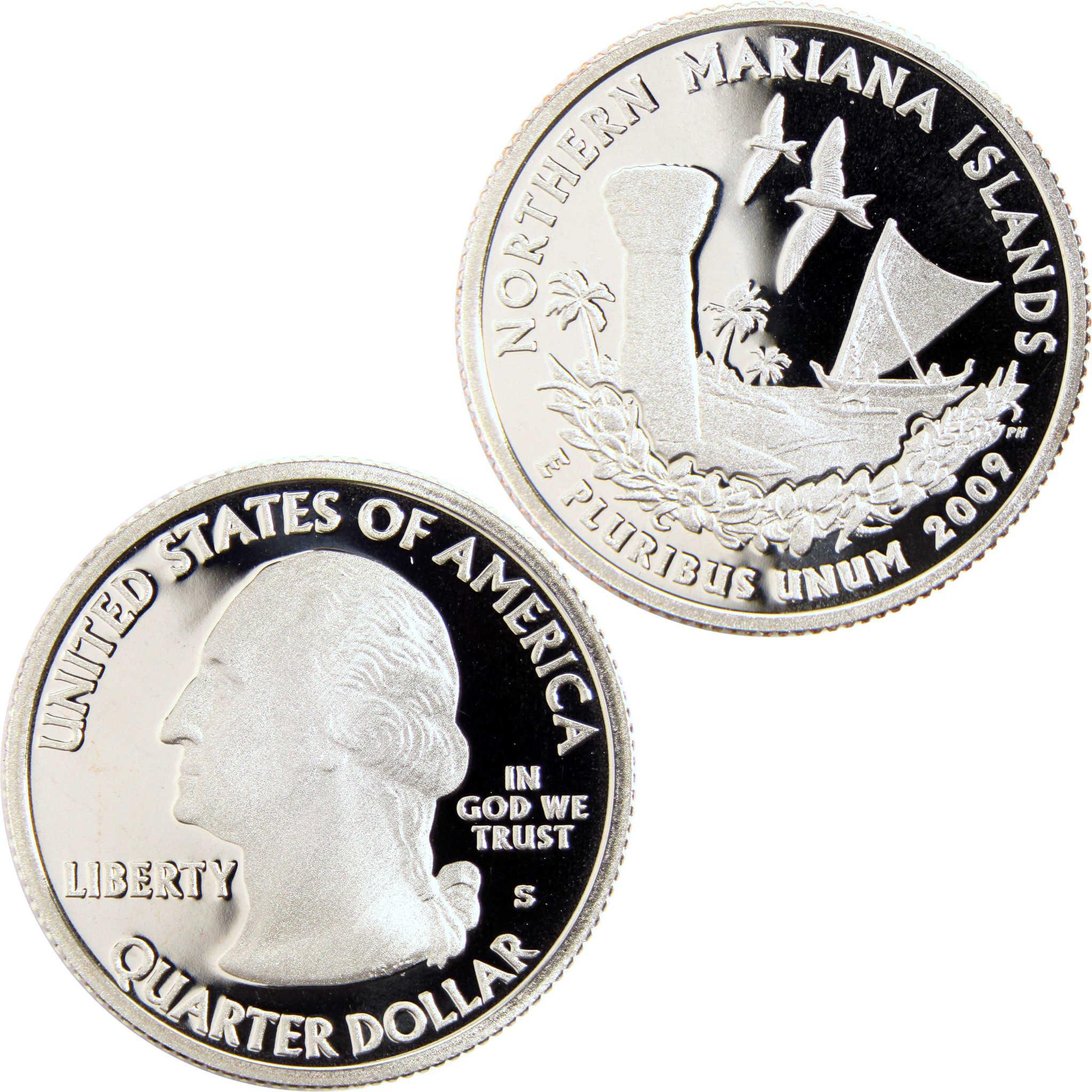2009 Northern Mariana Islands quarter dollar collectible coin, obverse and reverse views