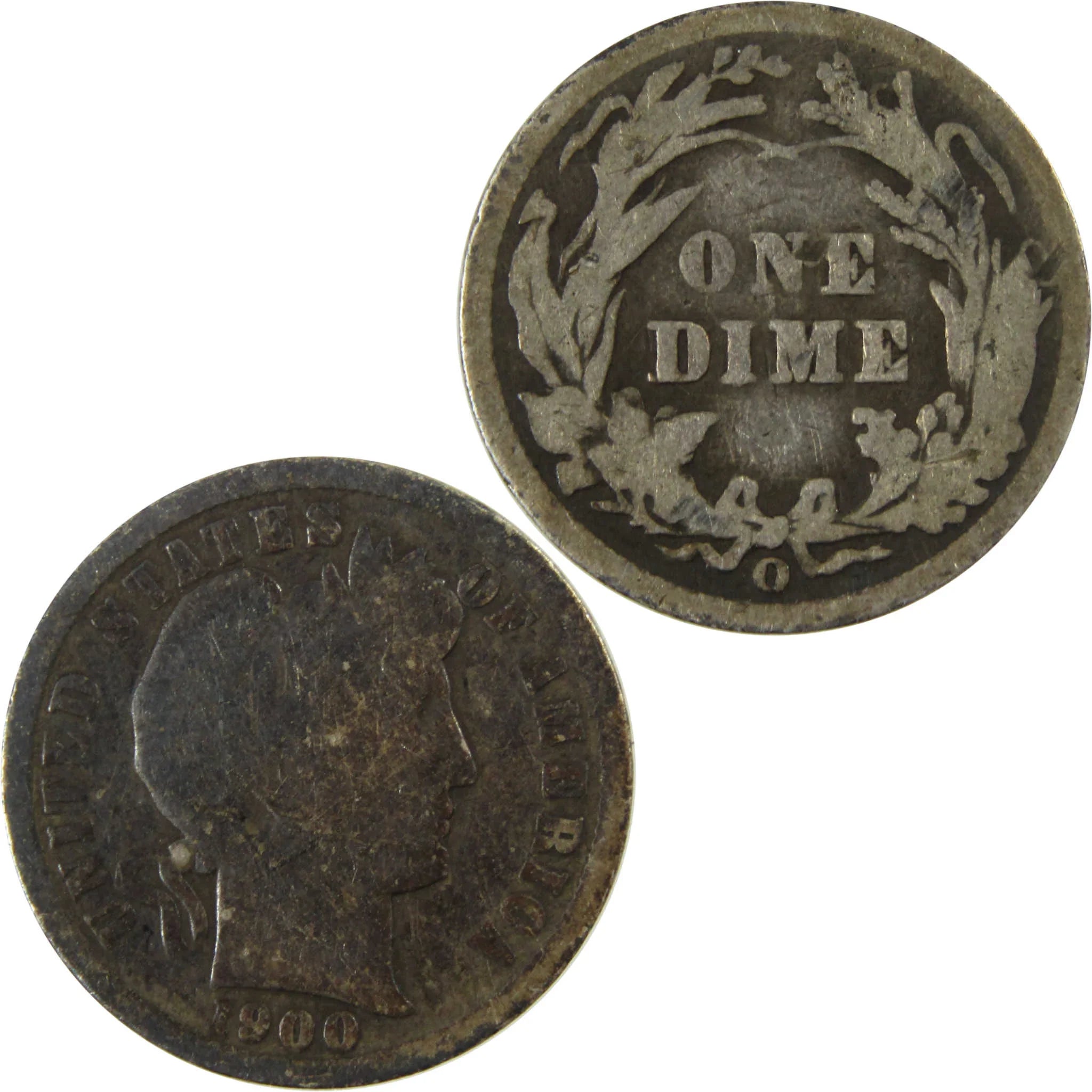 1900 O Barber Silver Dime AG About Good 10c Coin Collectible SKU:CP716