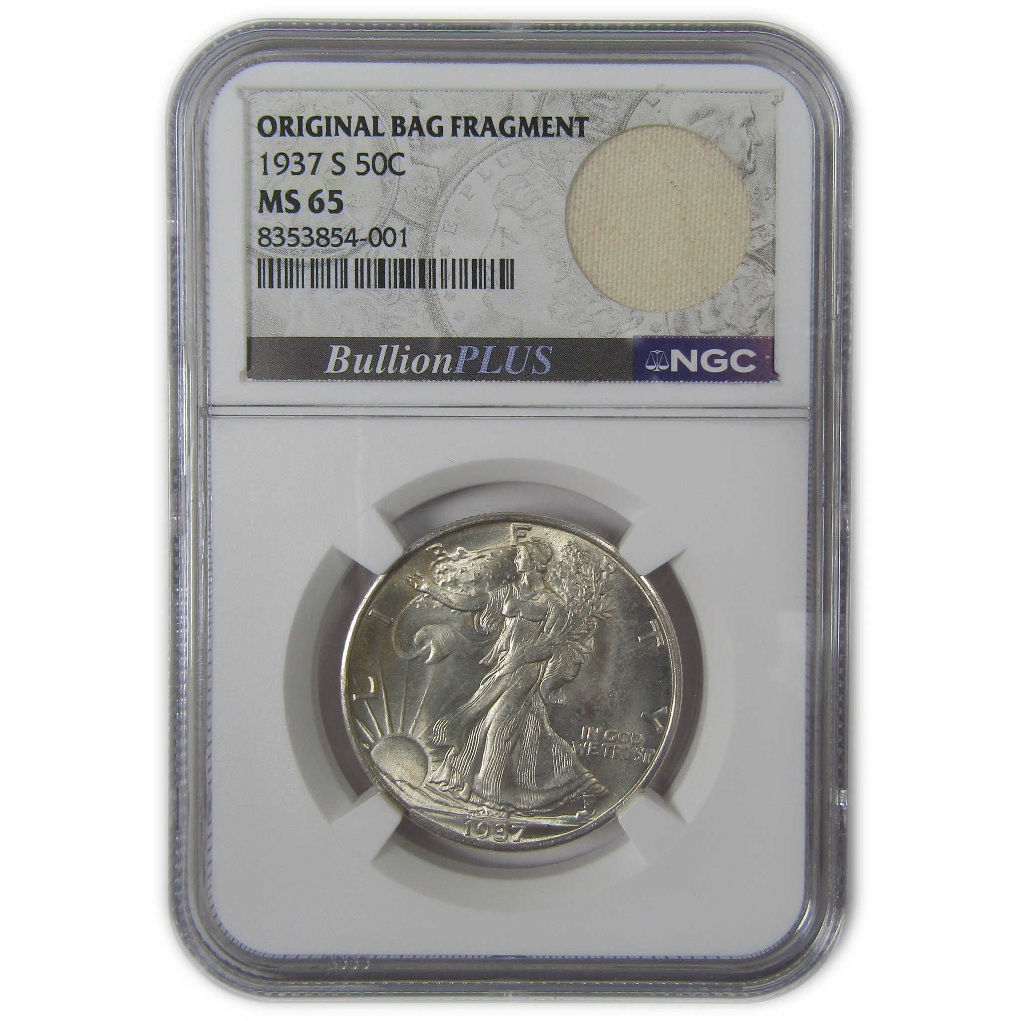 1937 S Liberty Walking Half Dollar MS 65 NGC Bag Fragment SKU:I23594