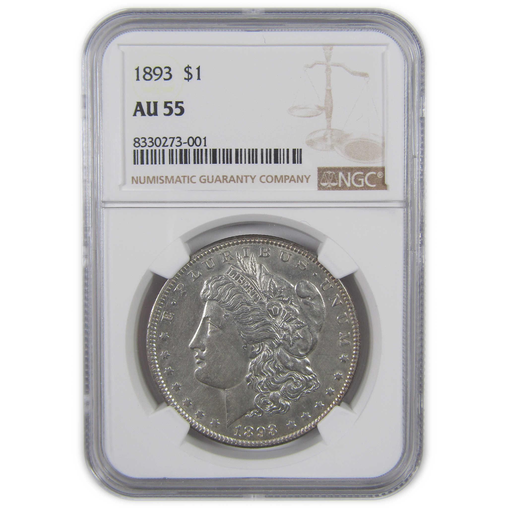 1893 Morgan Dollar AU 55 NGC Silver $1 Coin SKU:I18252 - Morgan coin - Morgan silver dollar - Morgan silver dollar for sale - Profile Coins & Collectibles