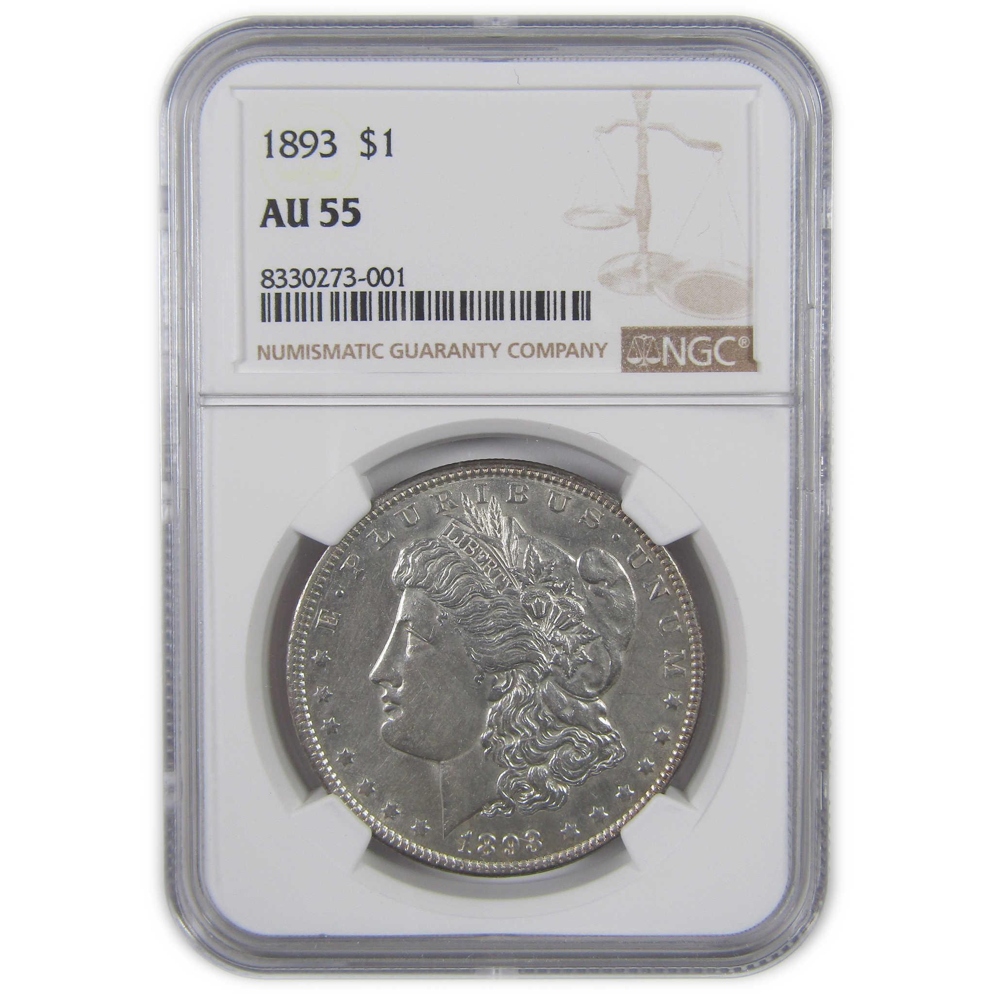 1893 Morgan Dollar AU 55 NGC Silver $1 Coin SKU:I18252 - Morgan coin - Morgan silver dollar - Morgan silver dollar for sale - Profile Coins & Collectibles