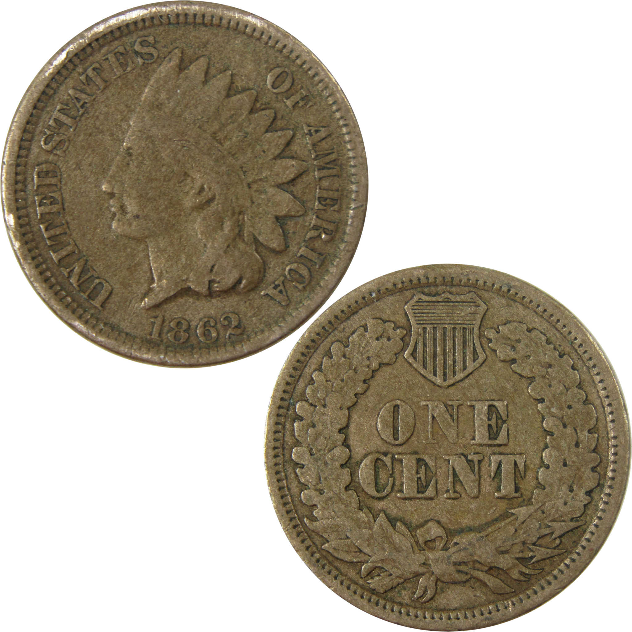 1862 Indian Head Cent VG Very Good Penny 1c Coin SKU:CP1231