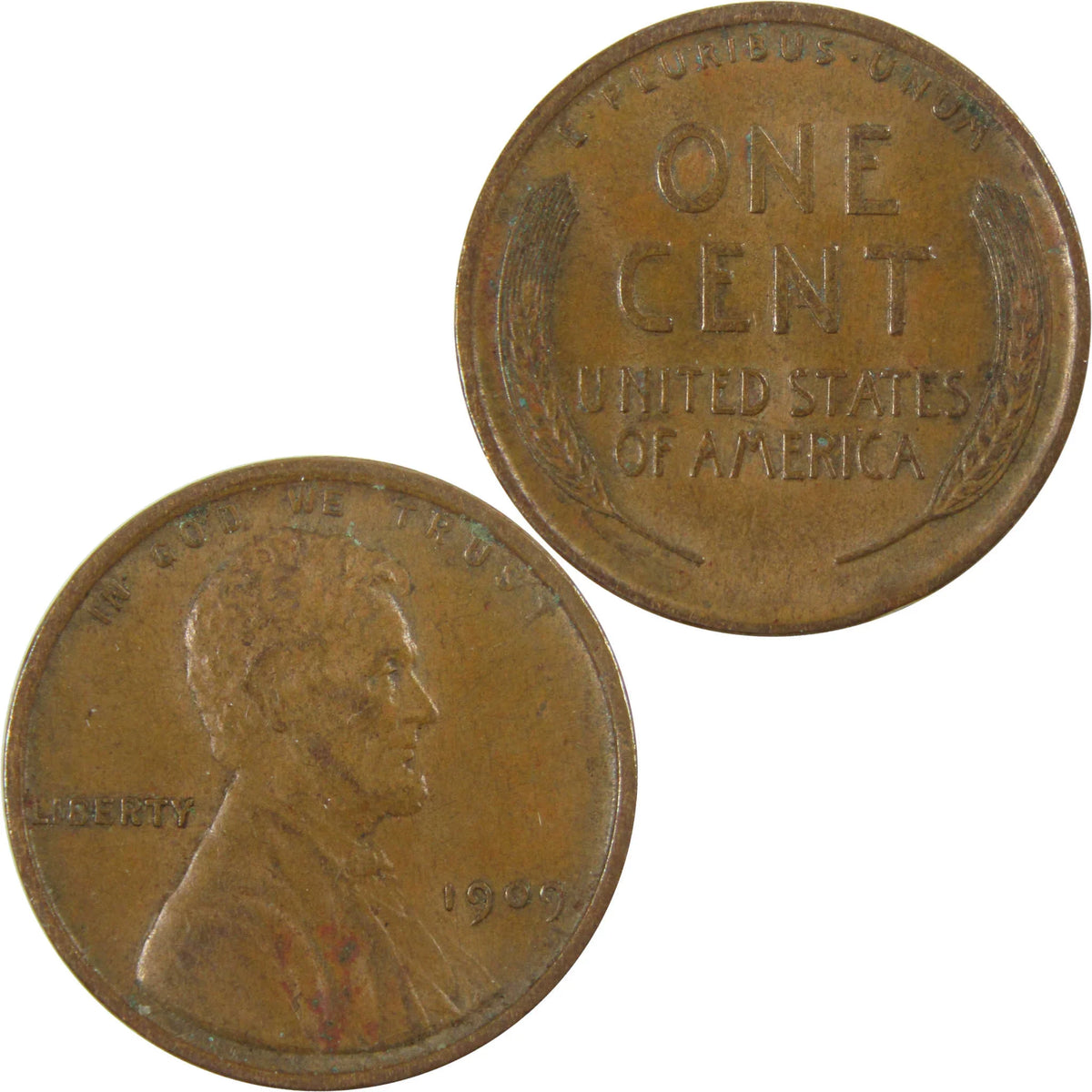 1909 Lincoln Wheat Cent AU About Uncirculated Penny 1c Coin SKU:I28233