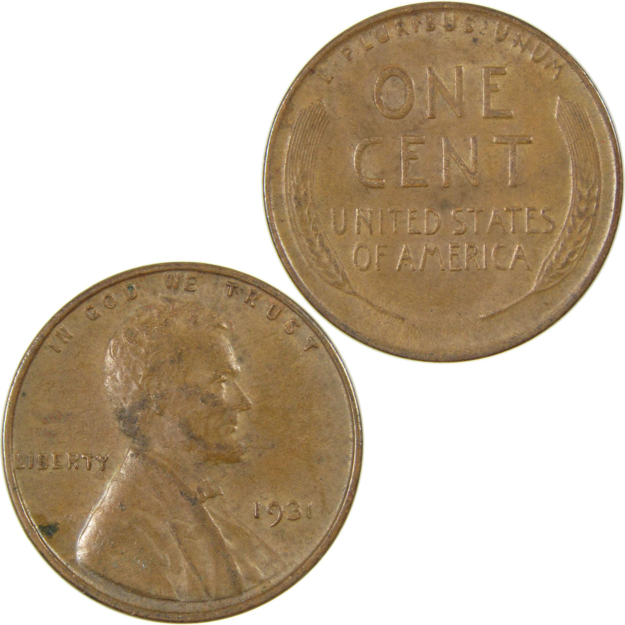 1931 Lincoln Wheat Cent XF EF Extremely Fine Penny 1c Coin SKU:I27291