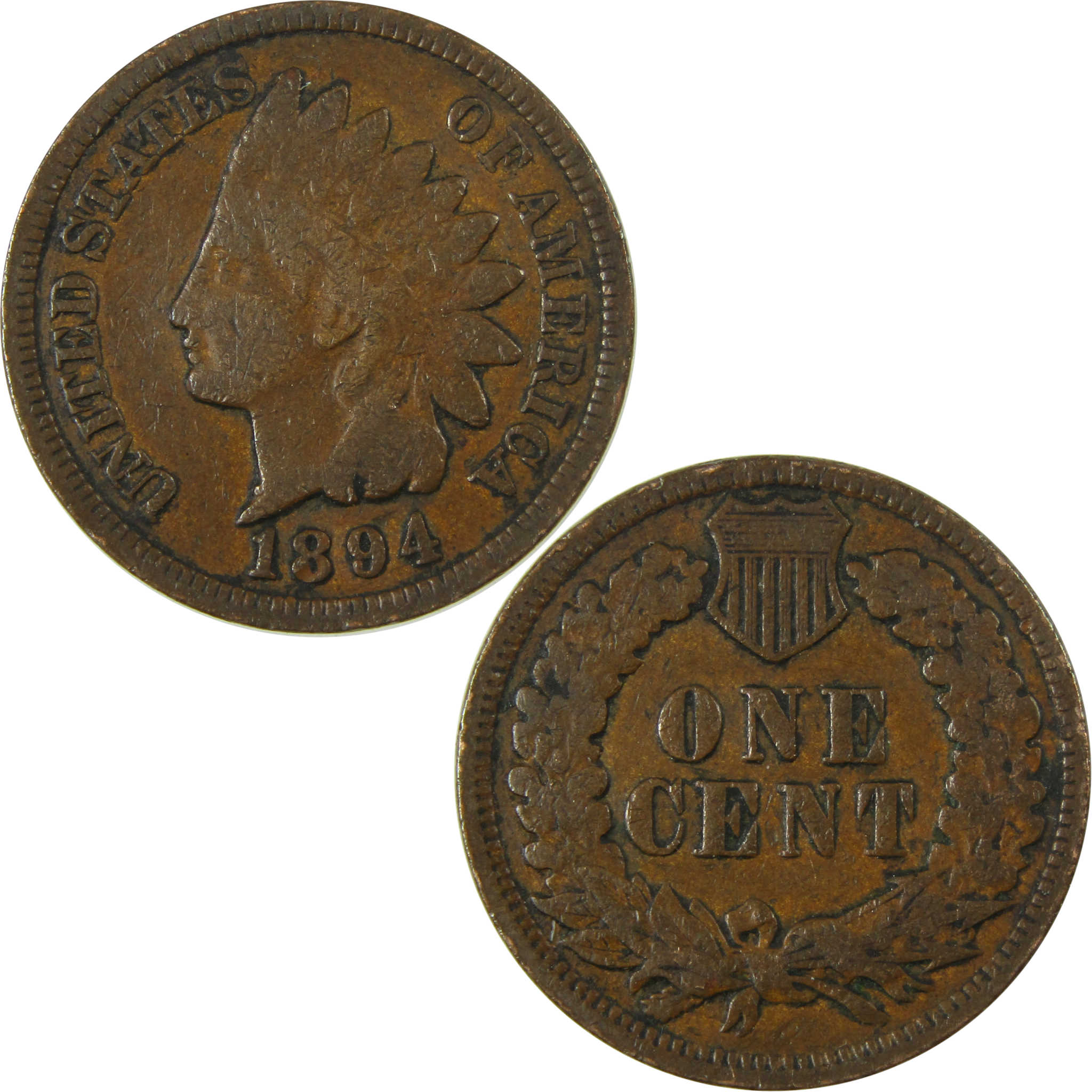 1894 Indian Head Cent VG Very Good Penny 1c Coin SKU:I26537