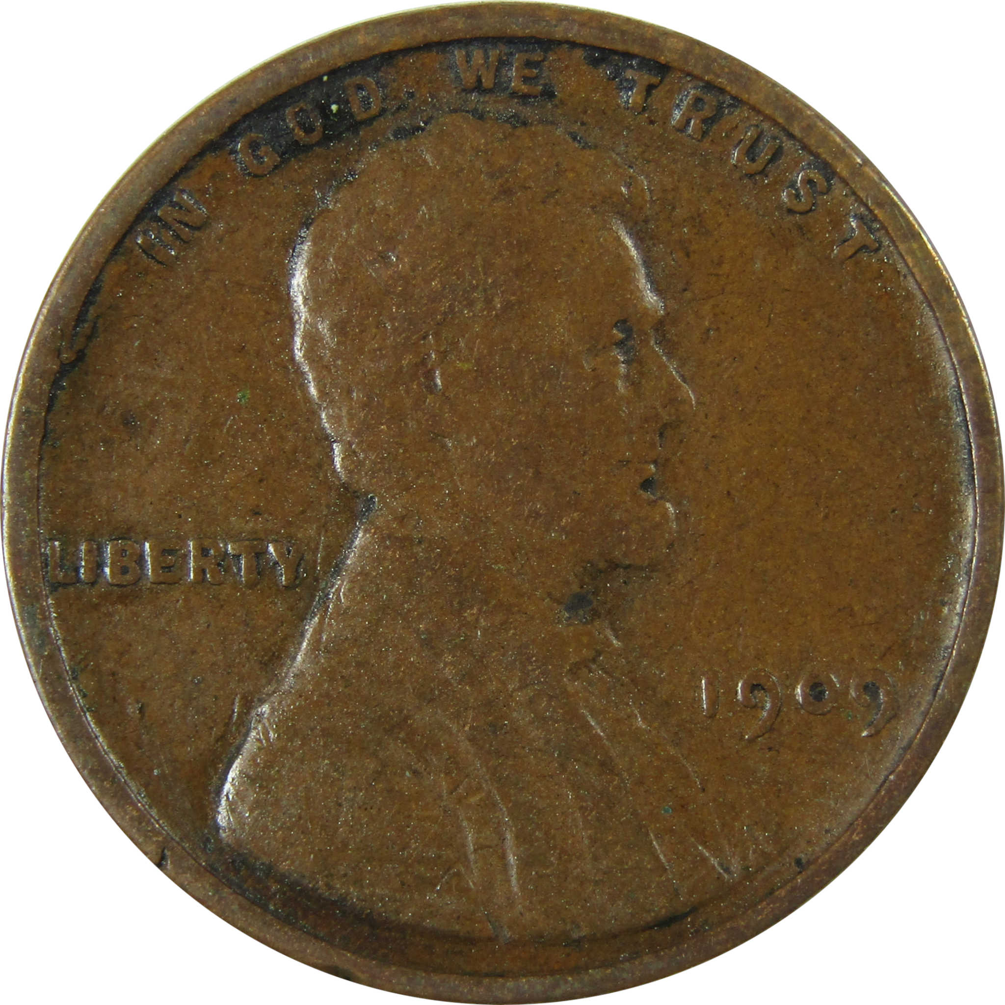 1909 Lincoln Wheat Cent F Fine Penny 1c Coin Collectible SKU:I26338