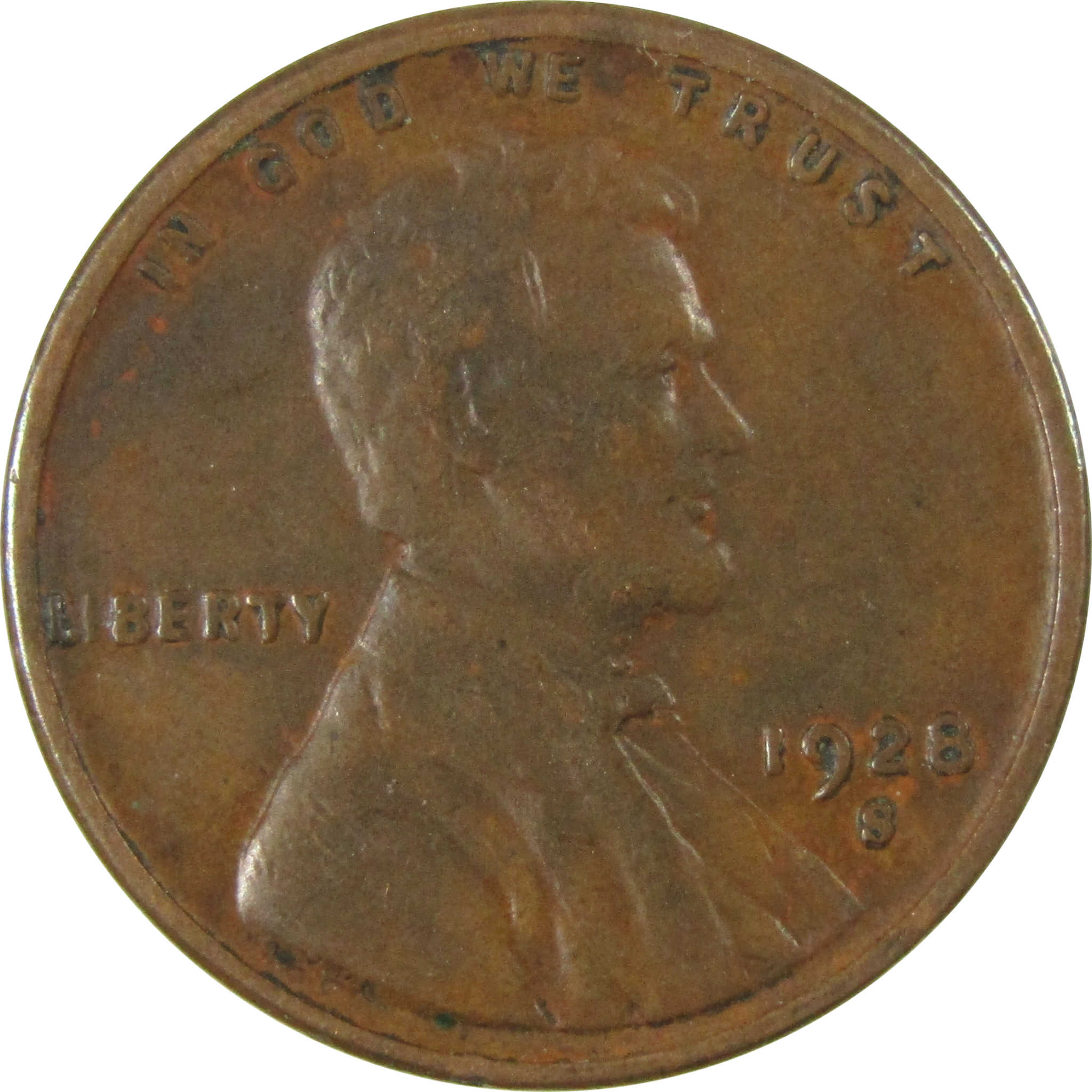 1928 S Large S Lincoln Wheat Cent VF Very Fine Penny SKU:I26532