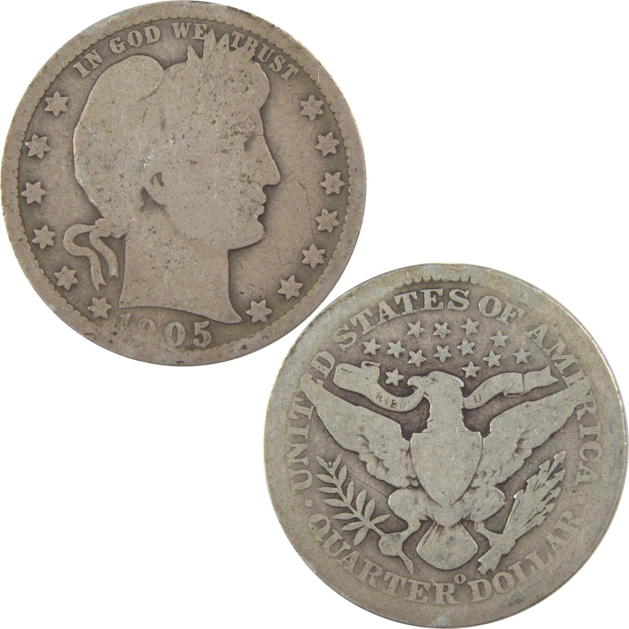 1905 O Barber Quarter AG About Good Details Silver 25c Coin SKU:I21831