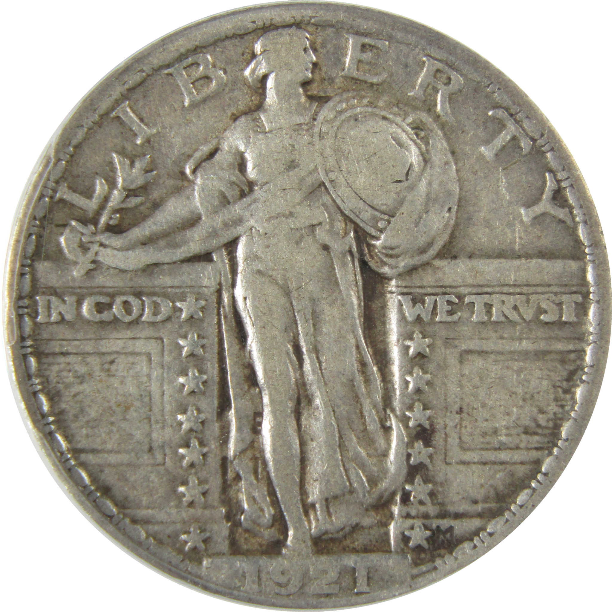1921 Standing Liberty Silver Quarter VF 20 ANACS 25c Coin SKU:I28035