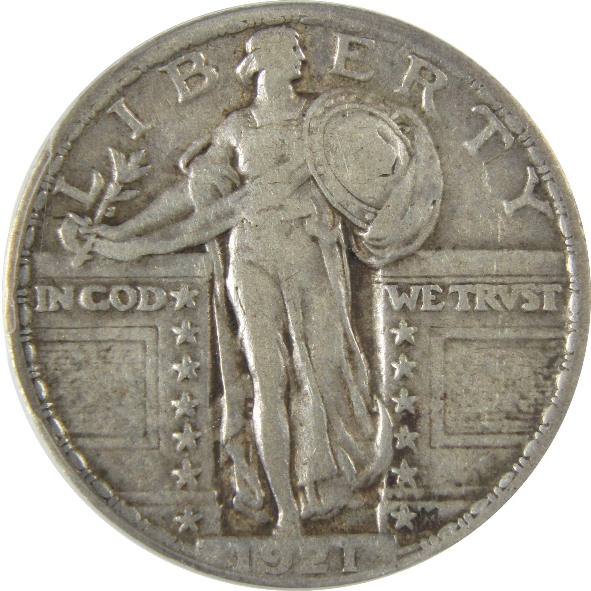1921 Standing Liberty Silver Quarter VF 20 ANACS 25c Coin SKU:I28035