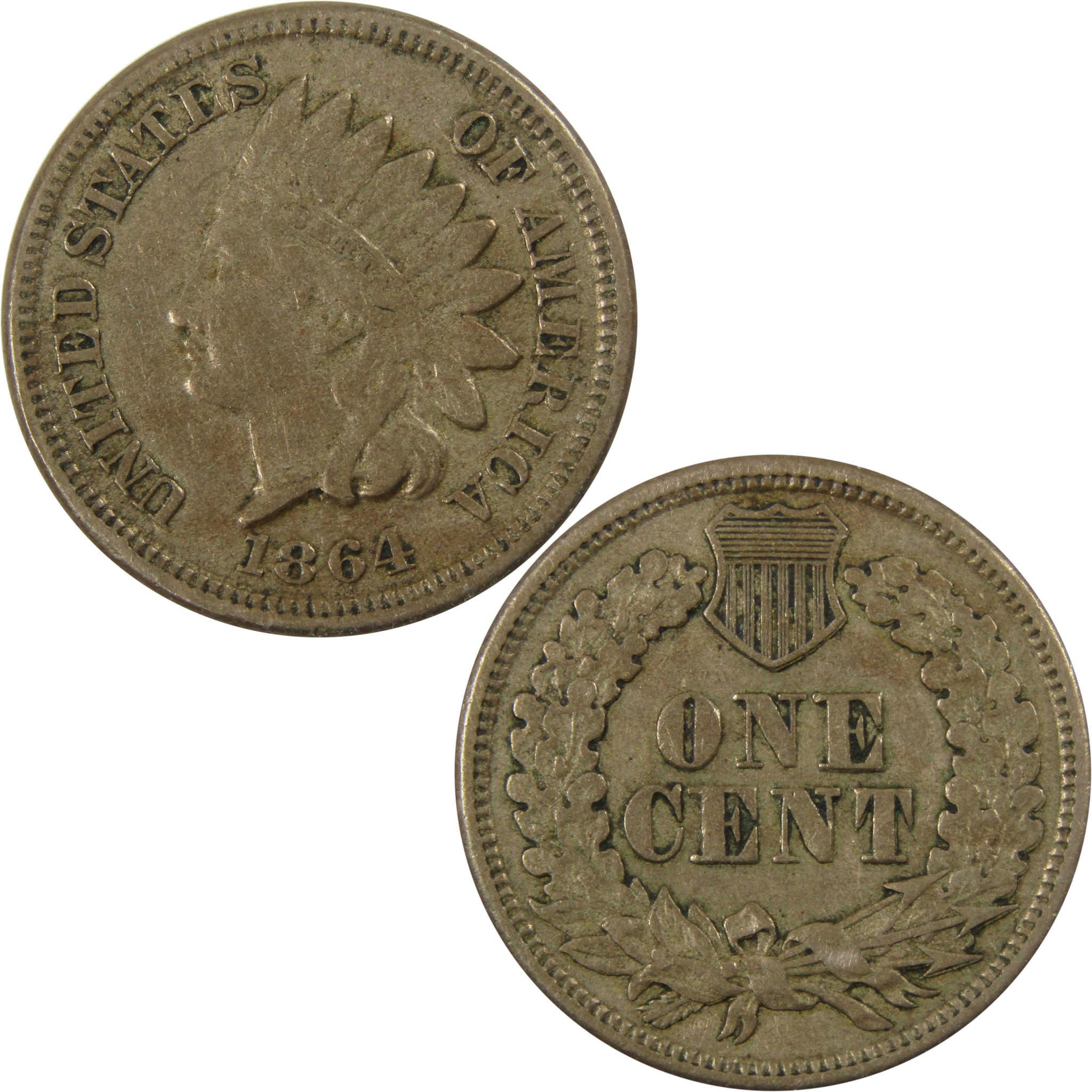 1864 Indian Head Copper-Nickel Cent XF EF Extremely Fine SKU:CP1141