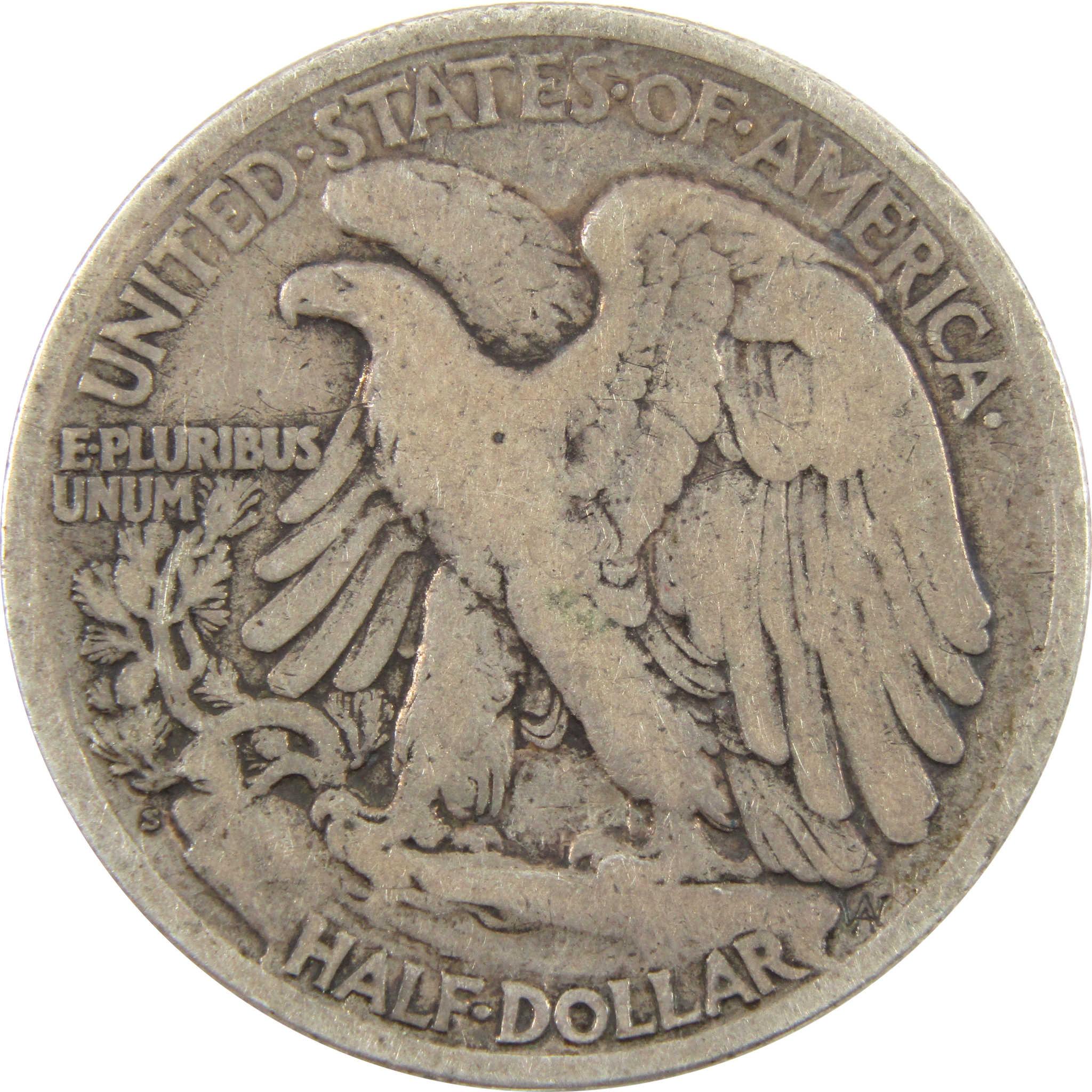1921 S Liberty Walking Half Dollar F Fine 90% Silver 50c SKU:I10734