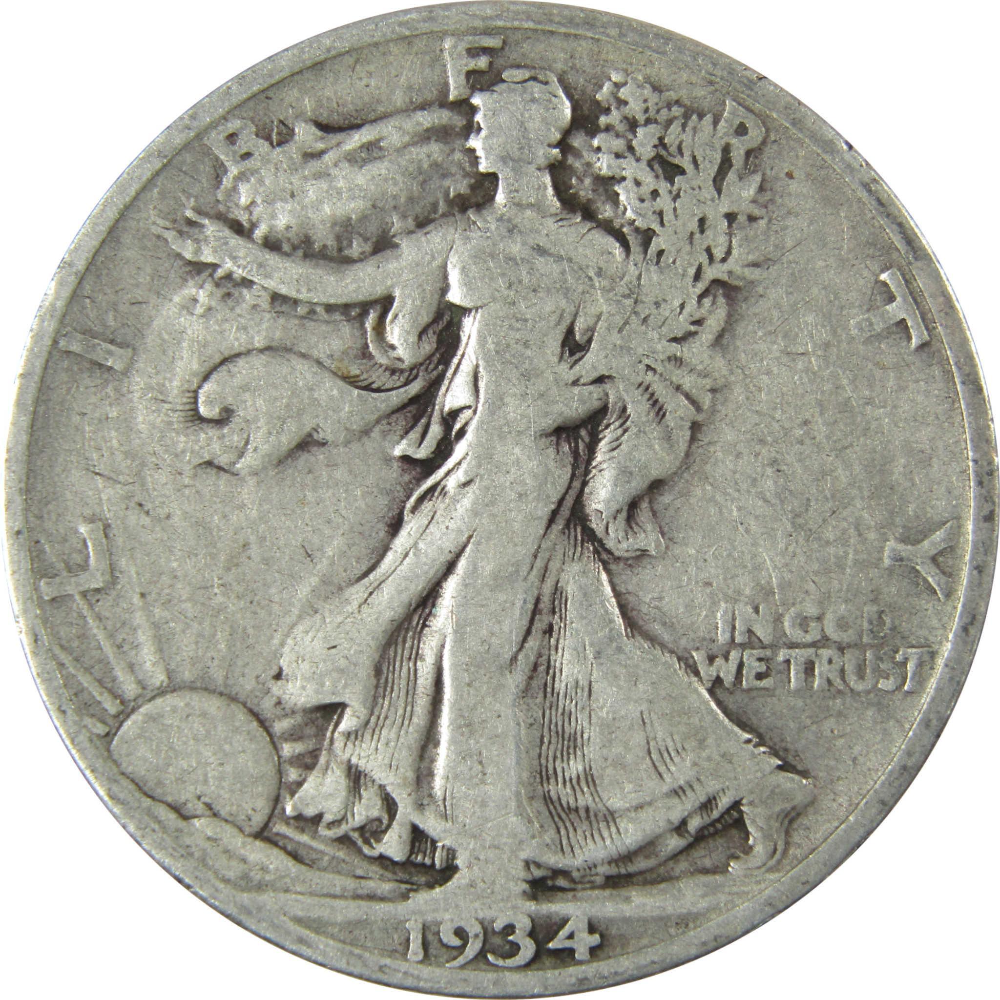 1934 S Liberty Walking Silver Half Dollar VG Very Good SKU:CP524