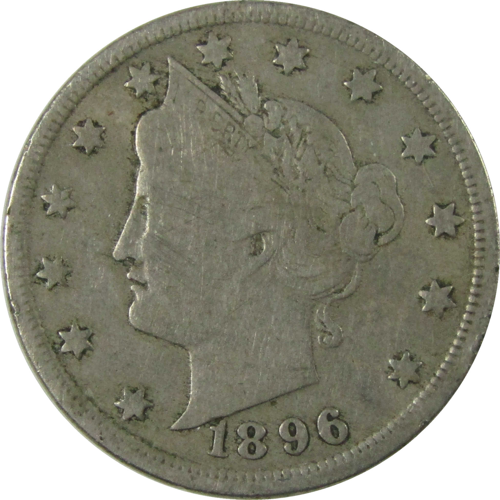 1896 Liberty Head V Nickel VG Very Good 5c Coin SKU:I27862