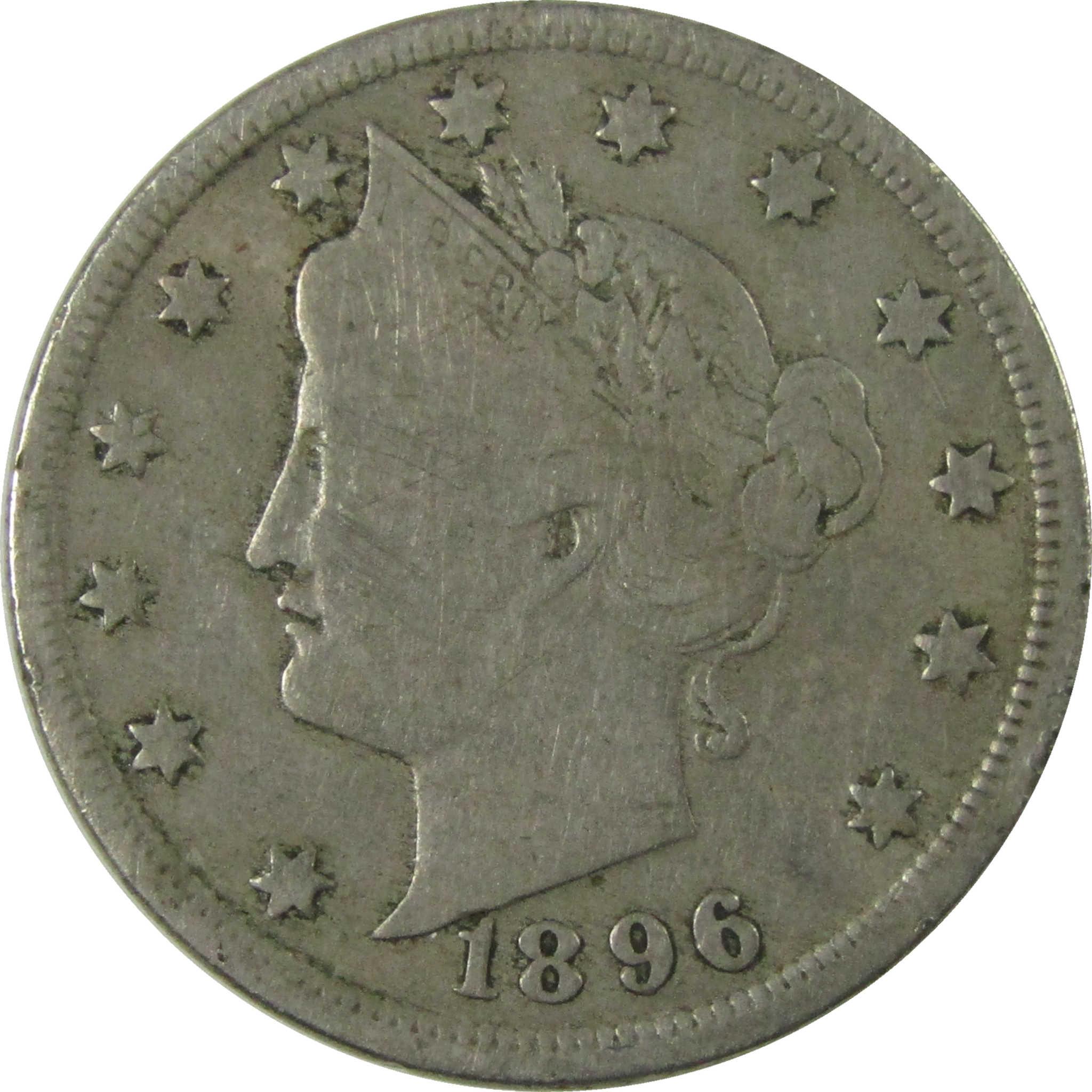 1896 Liberty Head V Nickel VG Very Good 5c Coin SKU:I27862