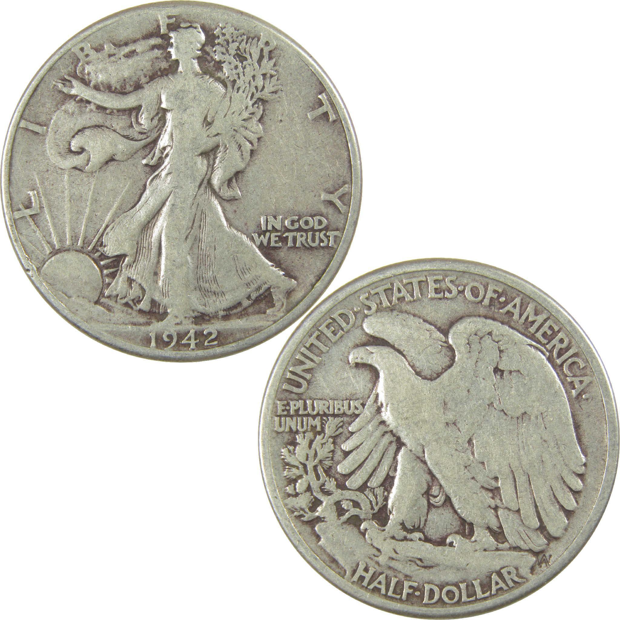 1942 Liberty Walking Half Dollar G Good Silver 50c Coin
