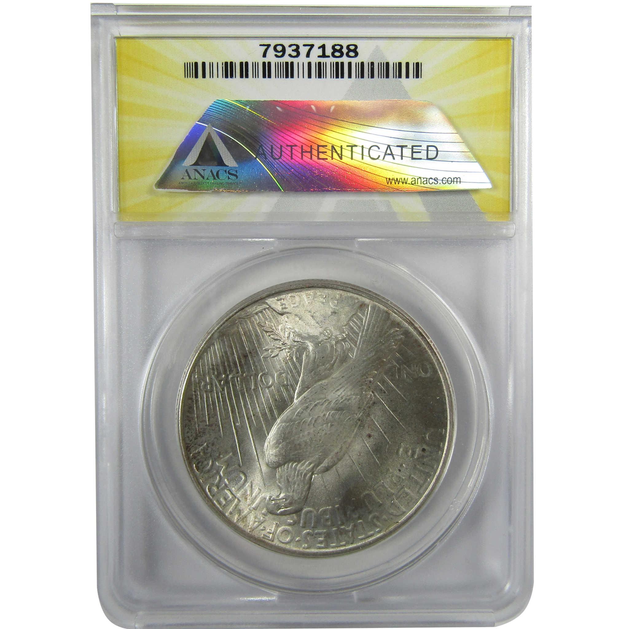 1925 Peace Silver Dollar MS 65 ANACS Uncirculated $1 Coin SKU:I28067