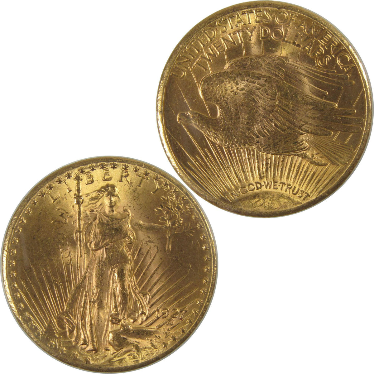 1927 $20 Saint-Gaudens Gold Double Eagle Uncirculated Mint State Coin