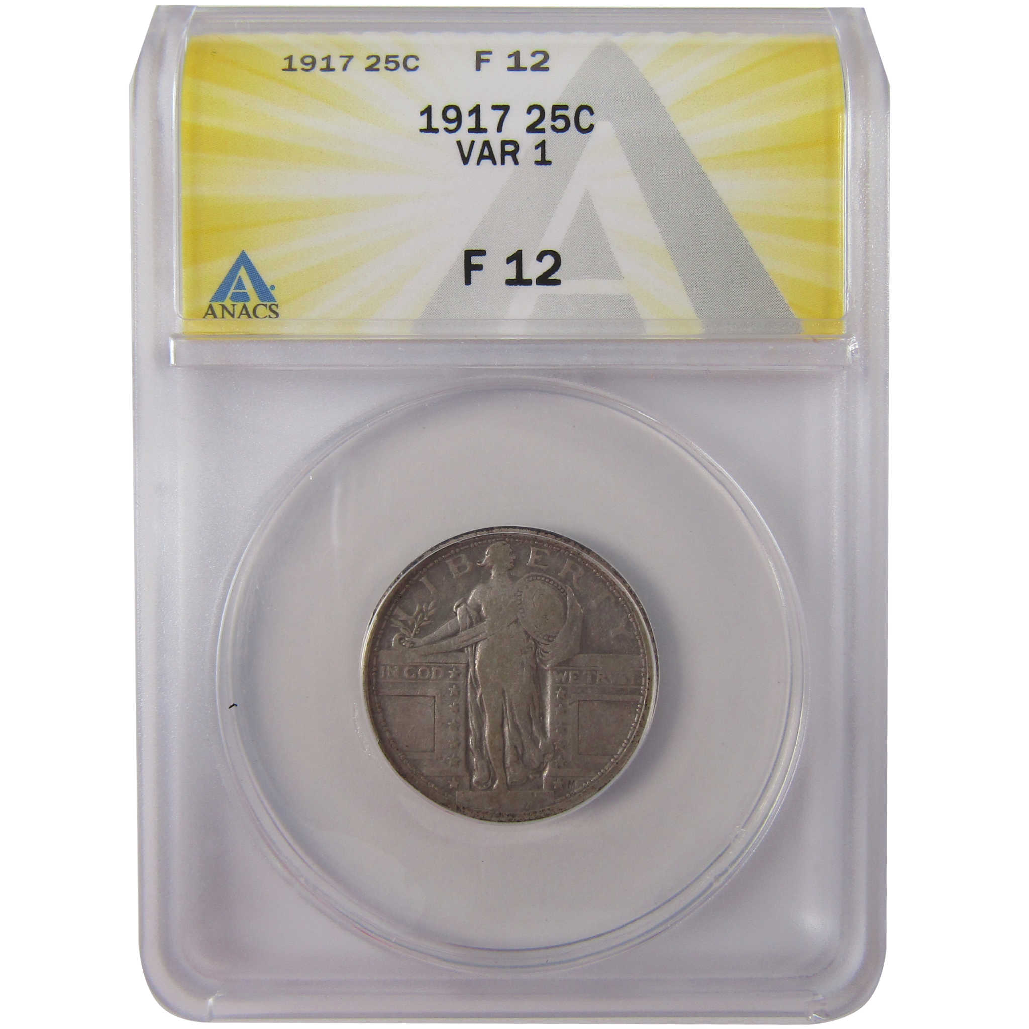 1917 Type 1 Standing Liberty Silver Quarter F 12 ANACS SKU:I25630