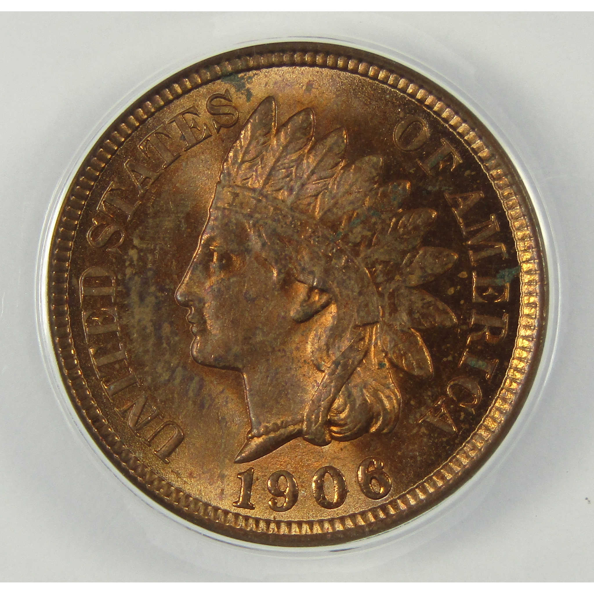 1906 Indian Head Cent MS 62 RB ANACS Uncirculated Penny SKU:I28407